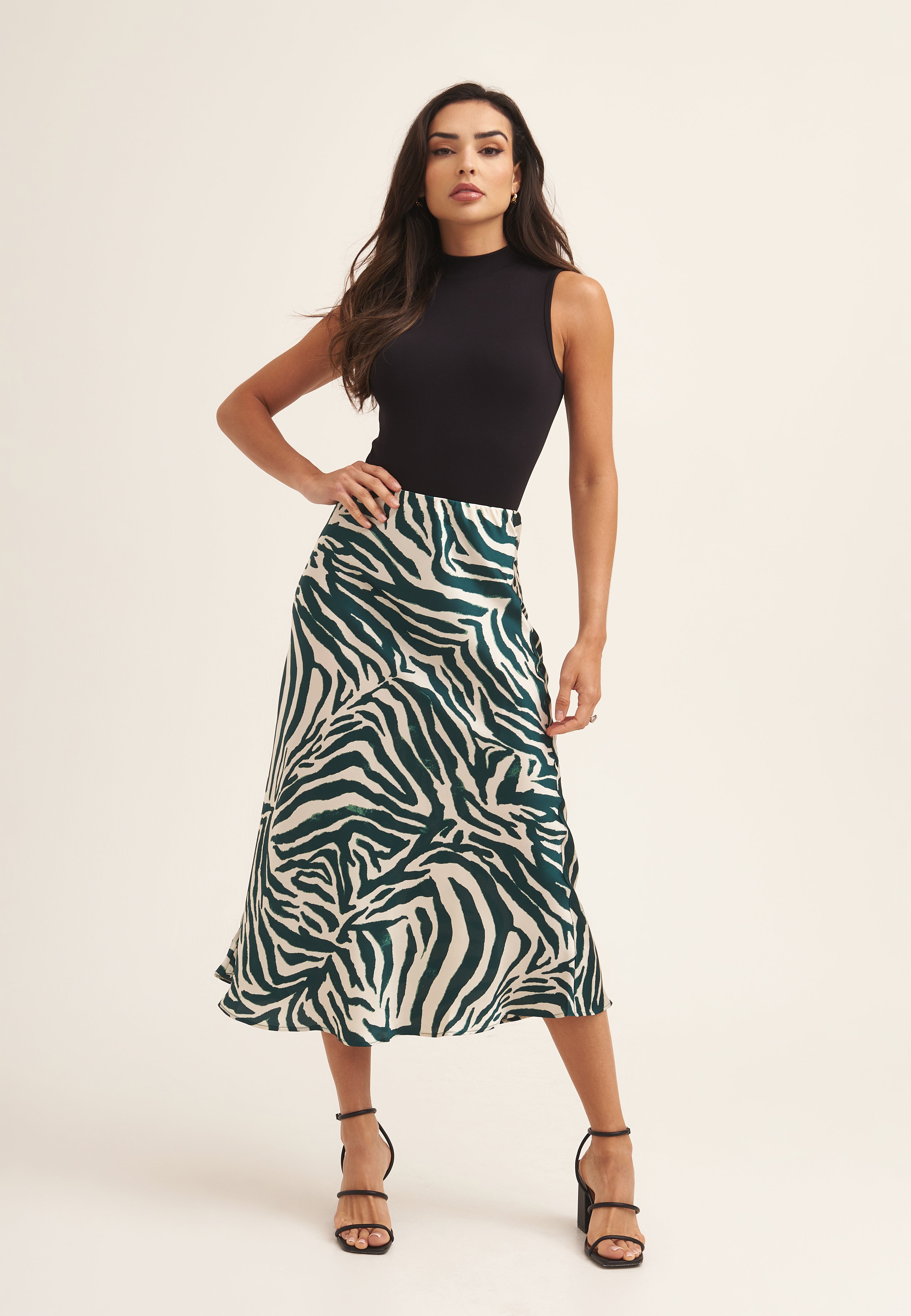 Bias cut animal print skirt hotsell