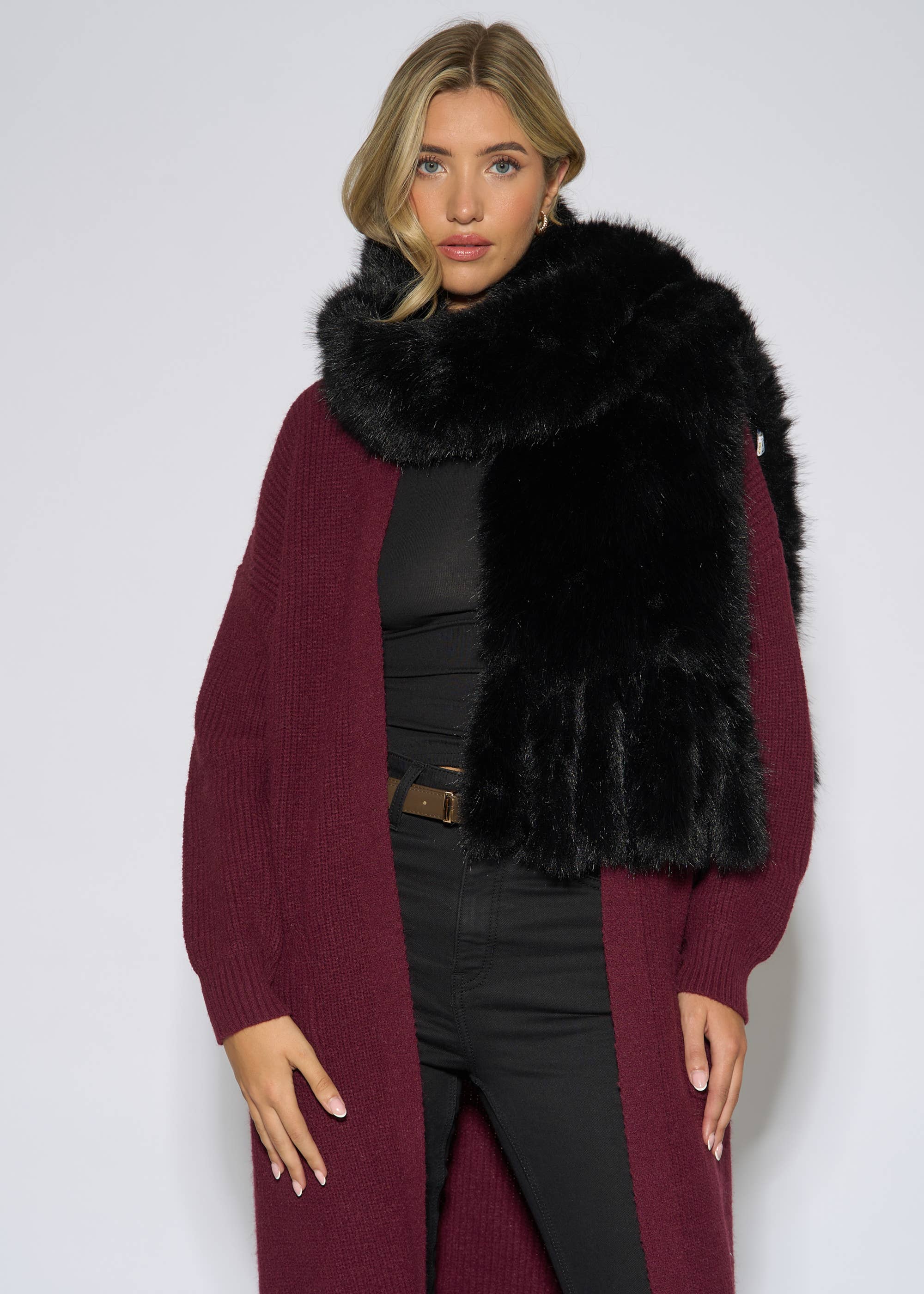 Mulberry Edge To Edge Longline Knit Cardigan