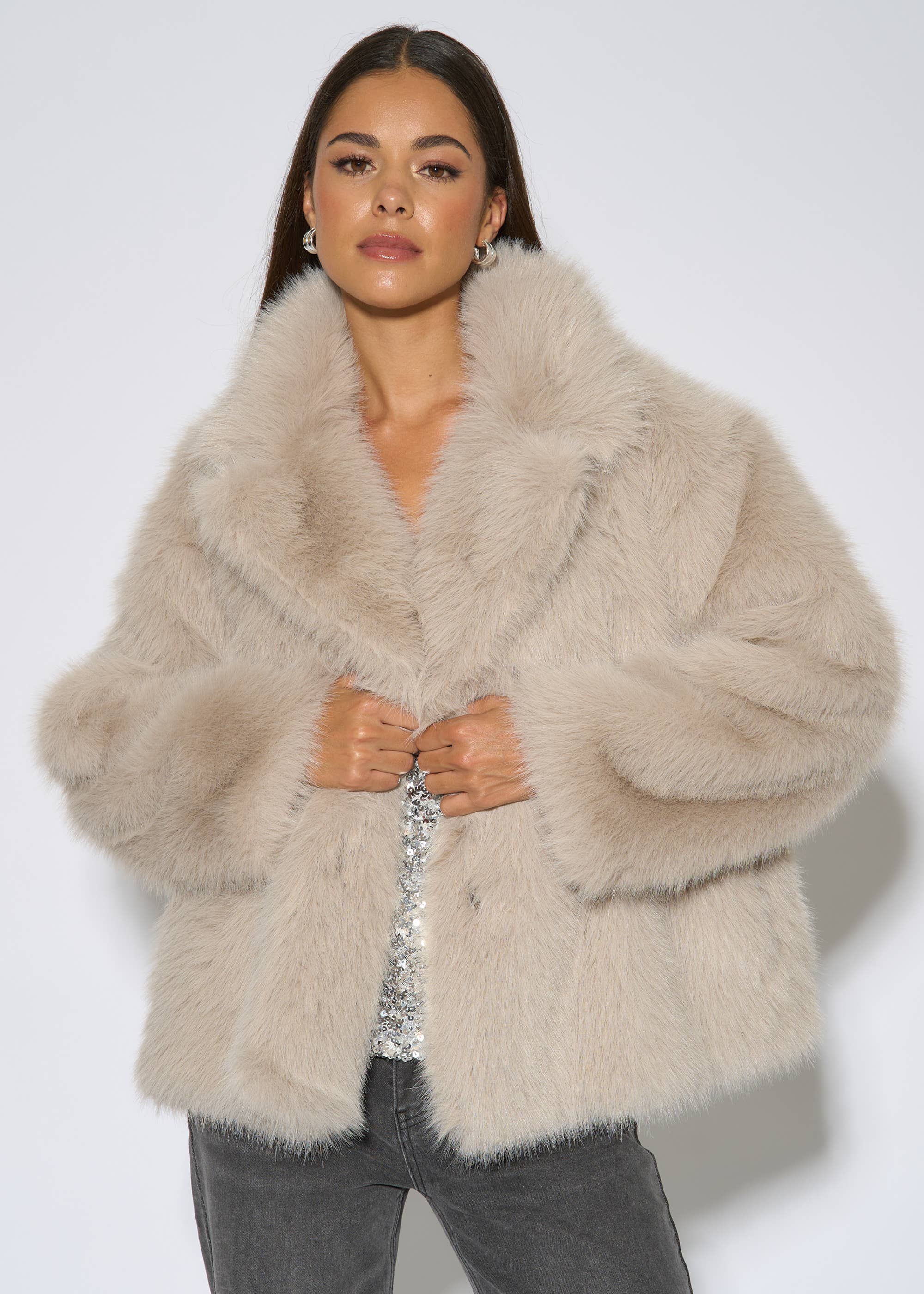 Blonde Faux Fur Jacket