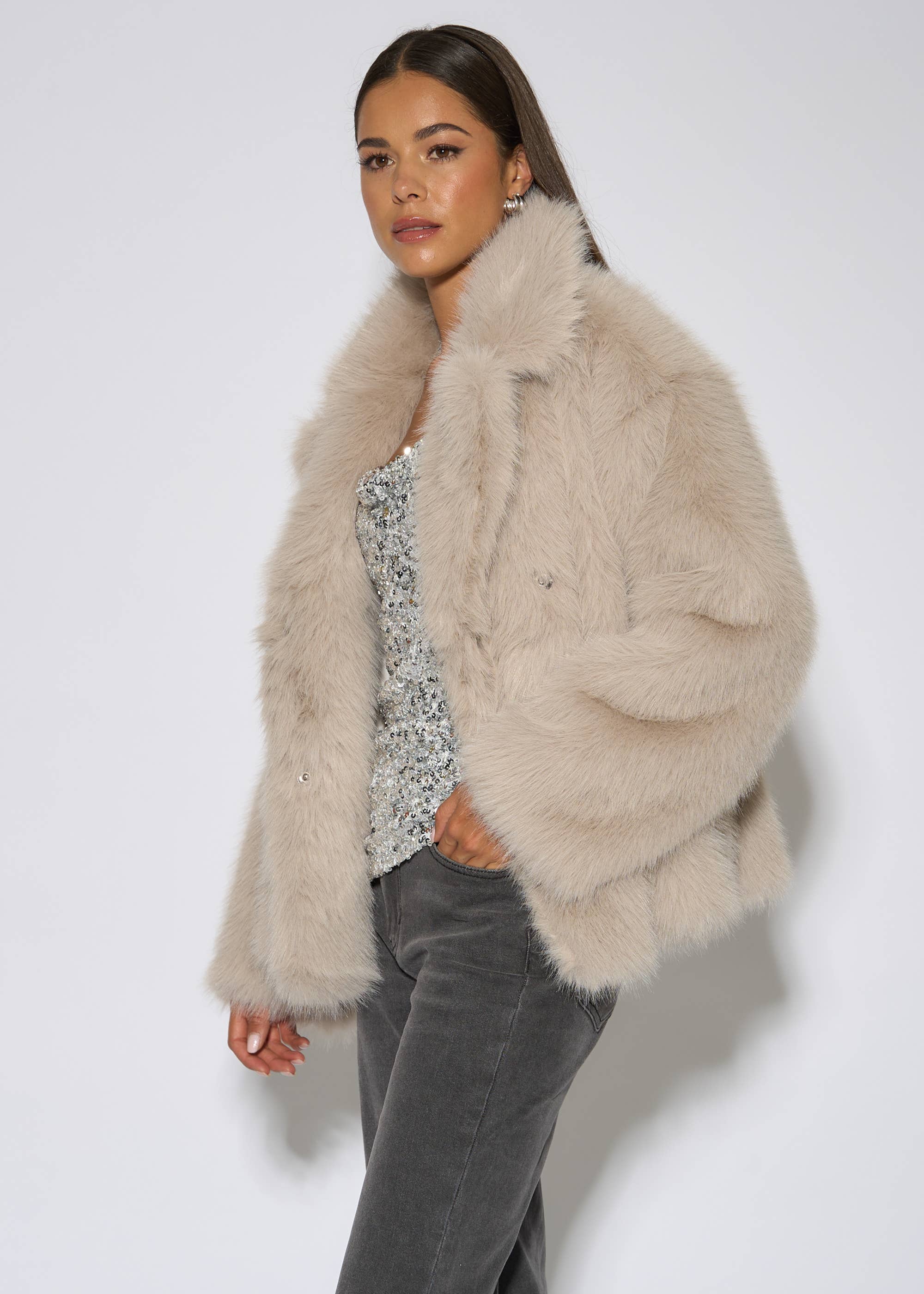 Blonde Faux Fur Jacket