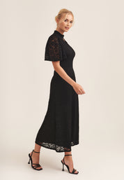 Black Angel Sleeve Midaxi Dress