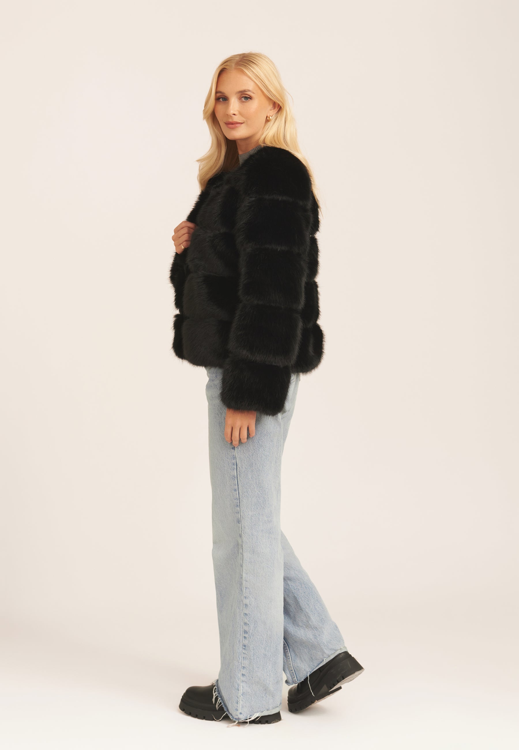 Black Soft Touch Fur Jacket