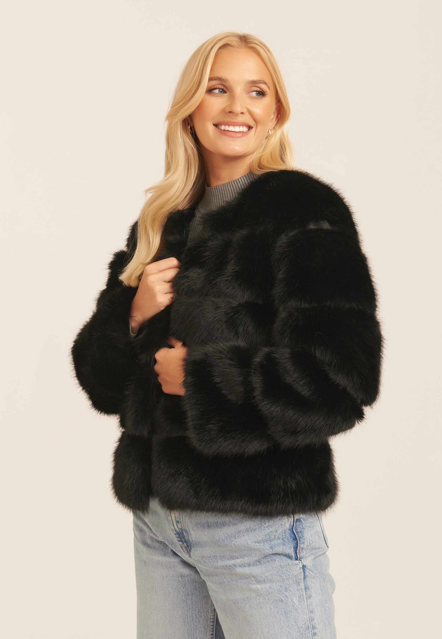 Black Soft Touch Fur Jacket