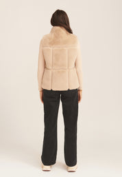 Stone Faux Fur Zip Front Gilet