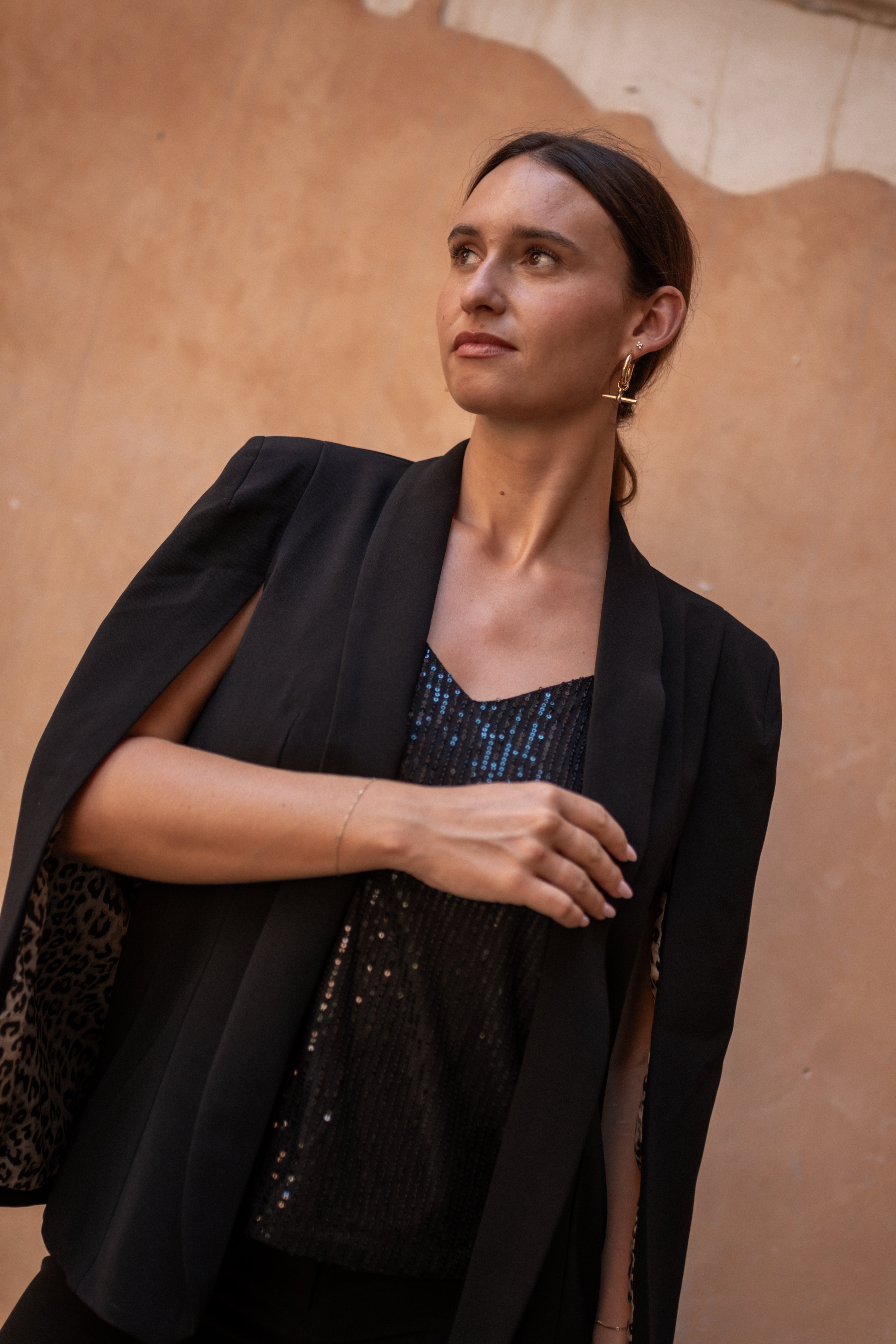 Tailored Cape Leopard Print Lining