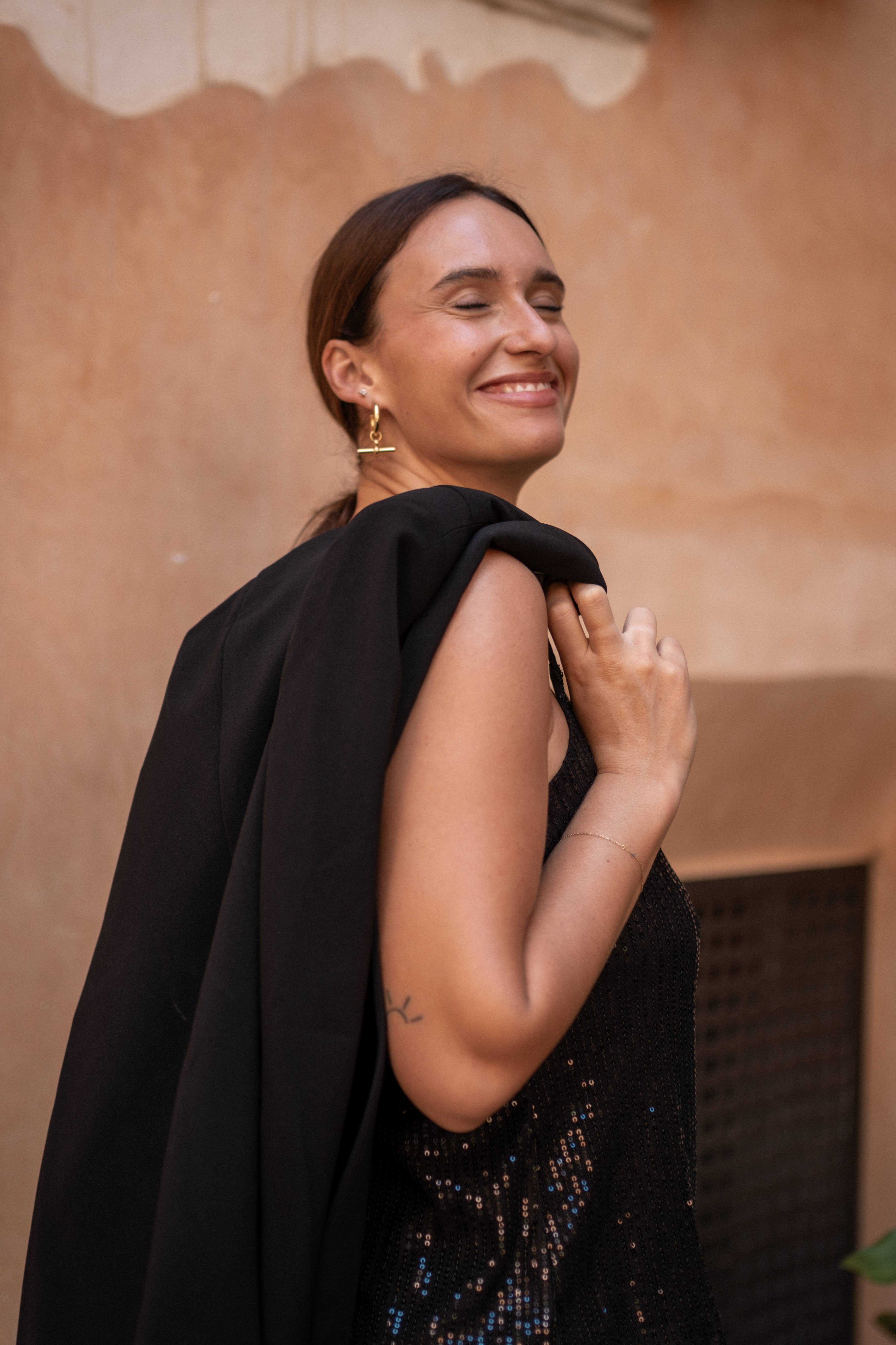 Black Tailored Cape with Leopard Print Lining