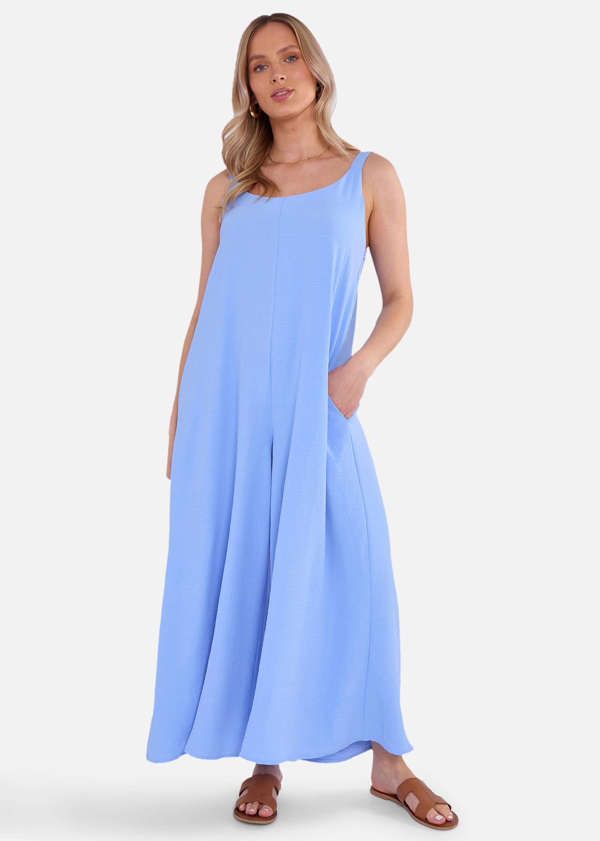 Air Flow Strappy Wide Leg Jumpsuit