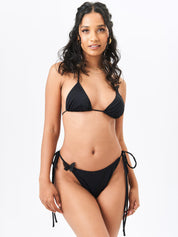 Black Butterfly Detail Triangle Bikini Top