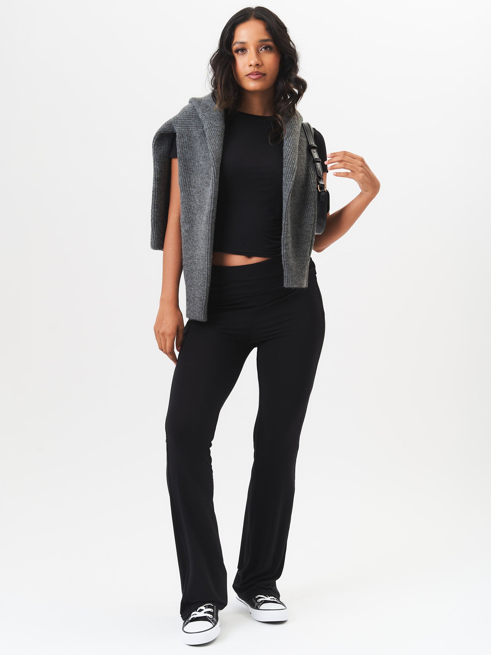 Black Stretched Relaxed Fit Trousers