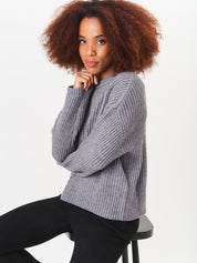 Grey Chunky Knit Oversized Jumper