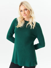 Green Crew Neck Fine Knit Oversized Jumper