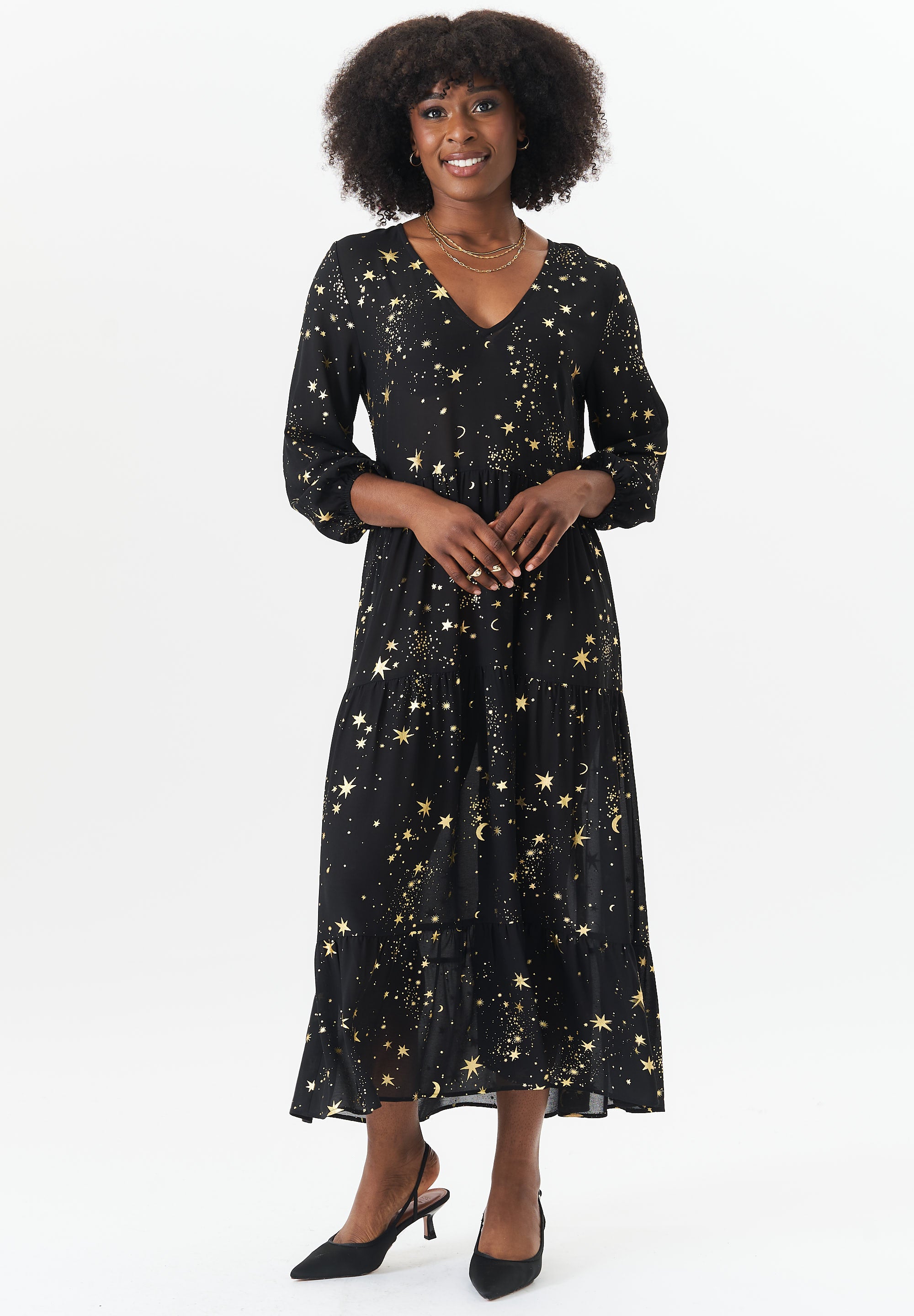 Black Star Smock Maxi Dress