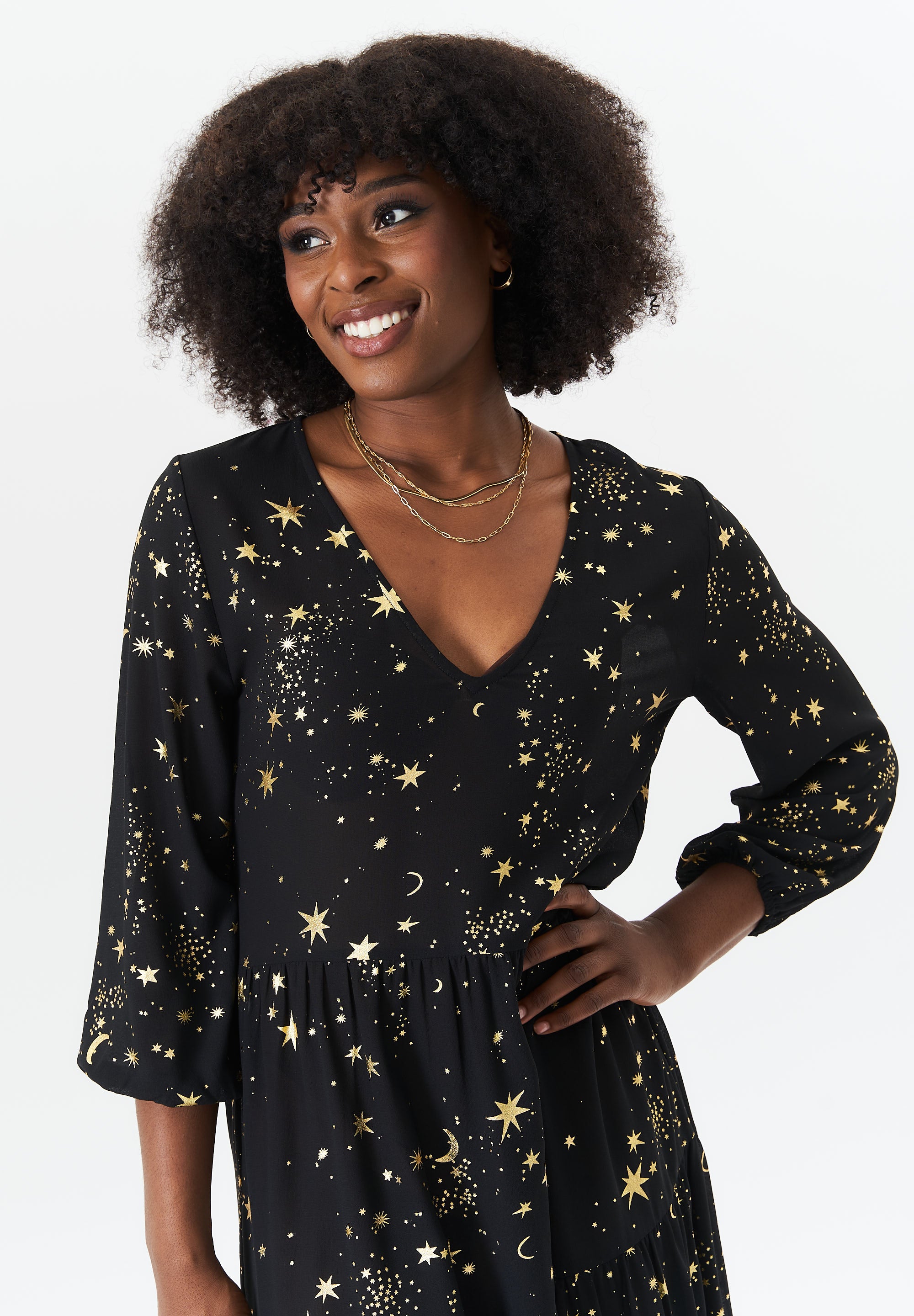 Black Star Smock Maxi Dress