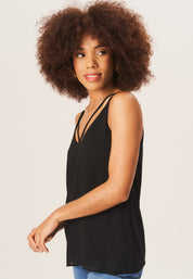 Black Plain Strappy Cami Top