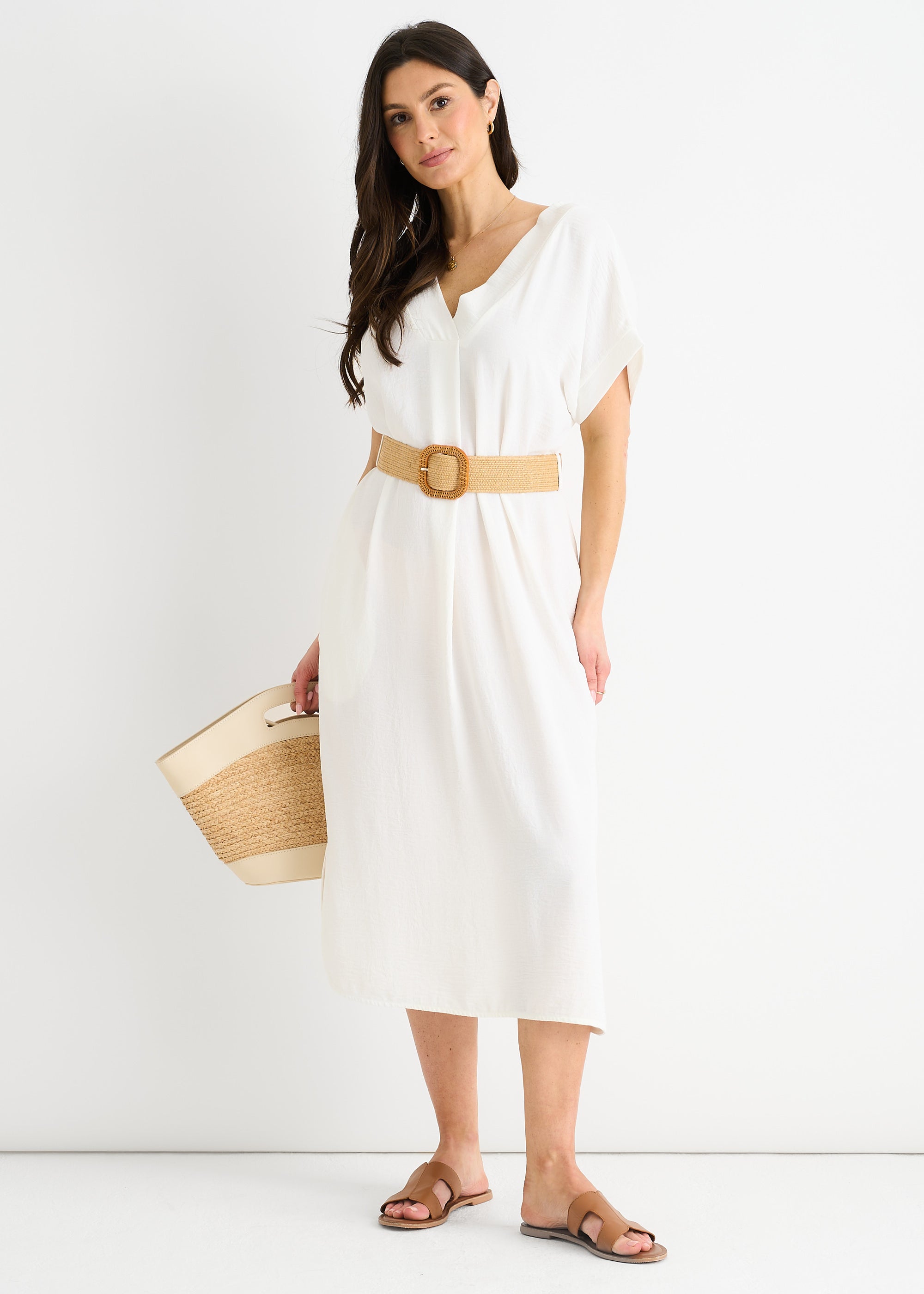 Air Flow Belted Oversized Dress