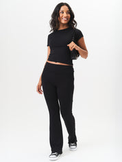 Black Stretched Relaxed Fit Trousers