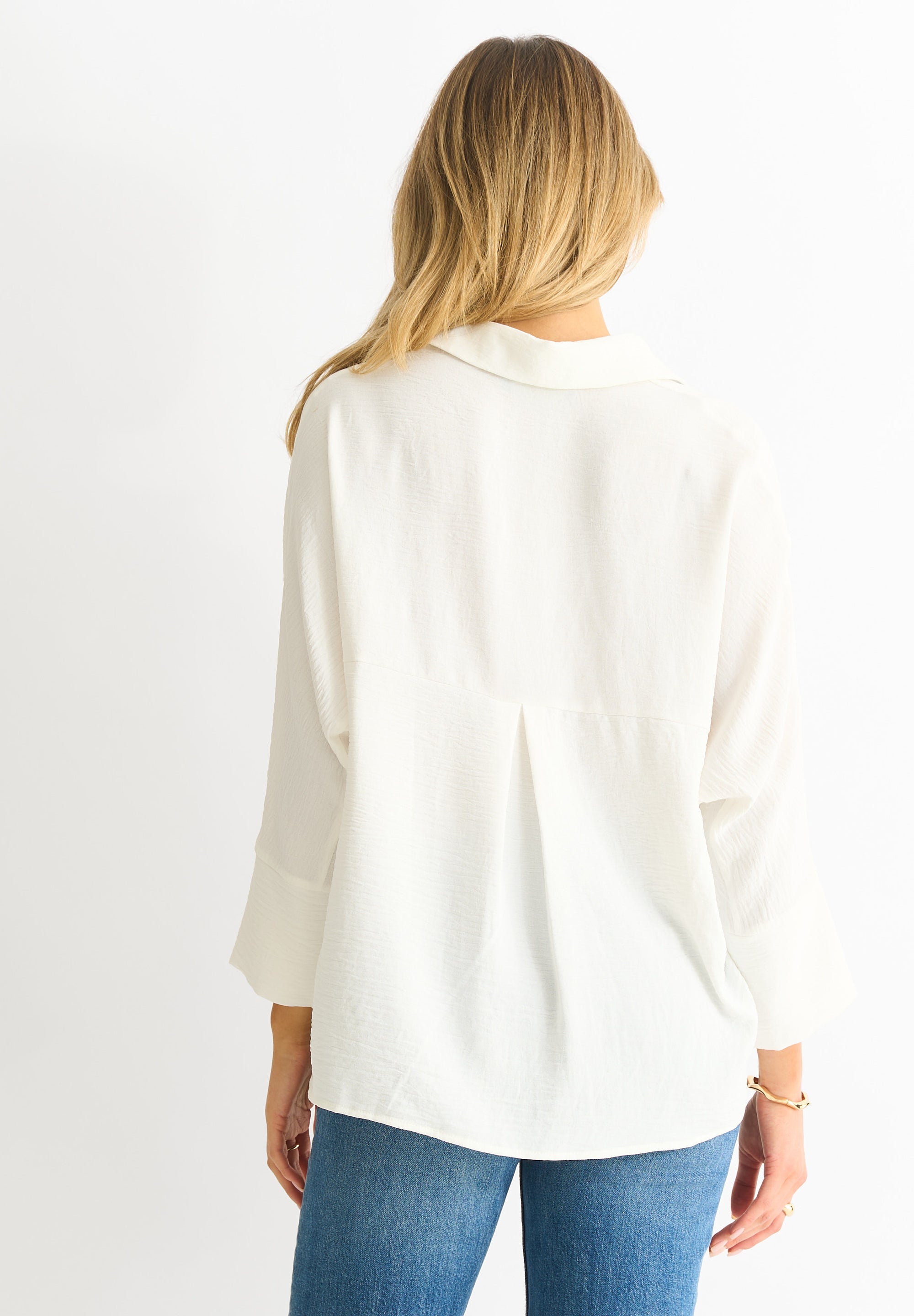 White Kimono Oversized Blouse