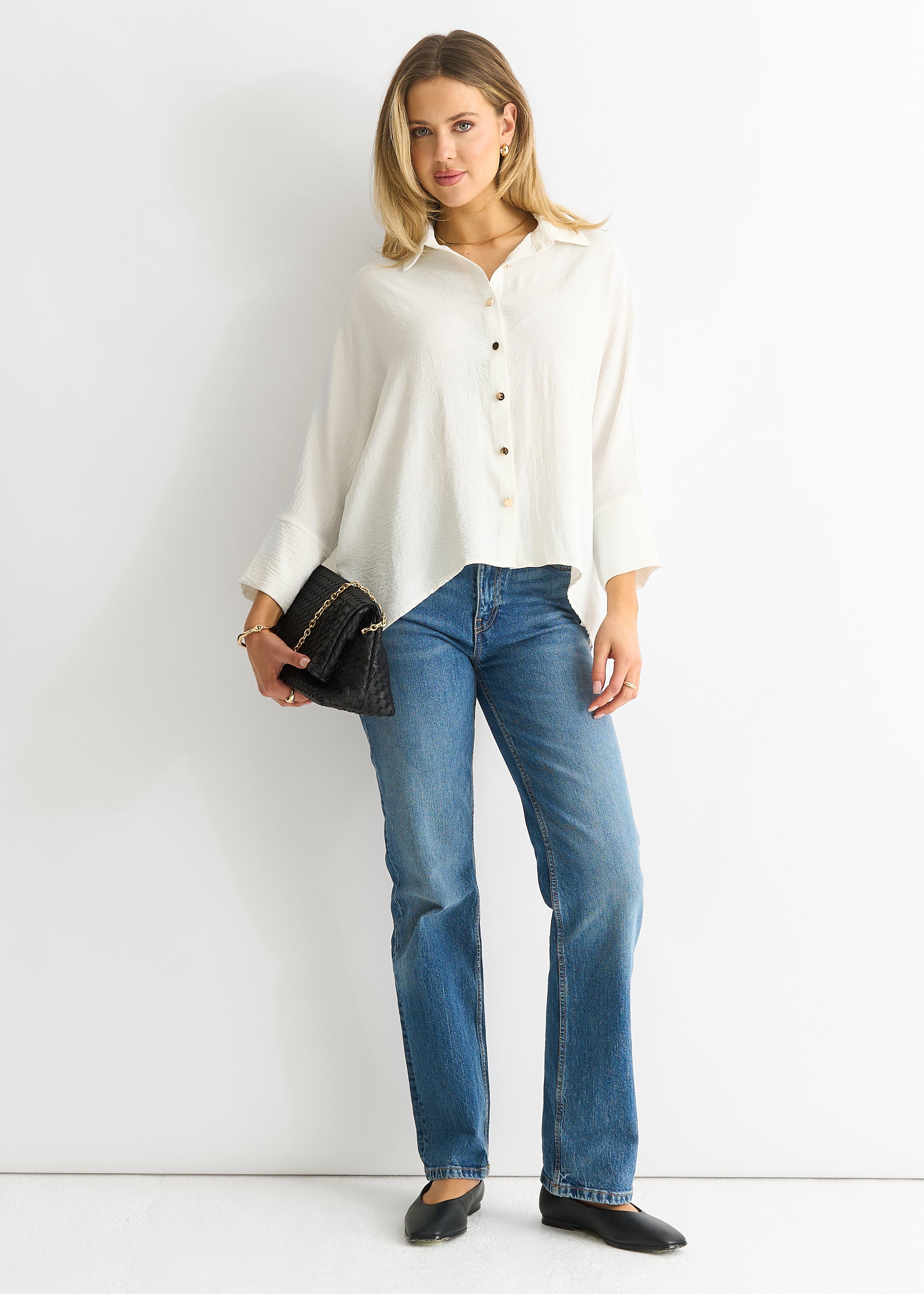 Ivory Kimono Oversized Blouse