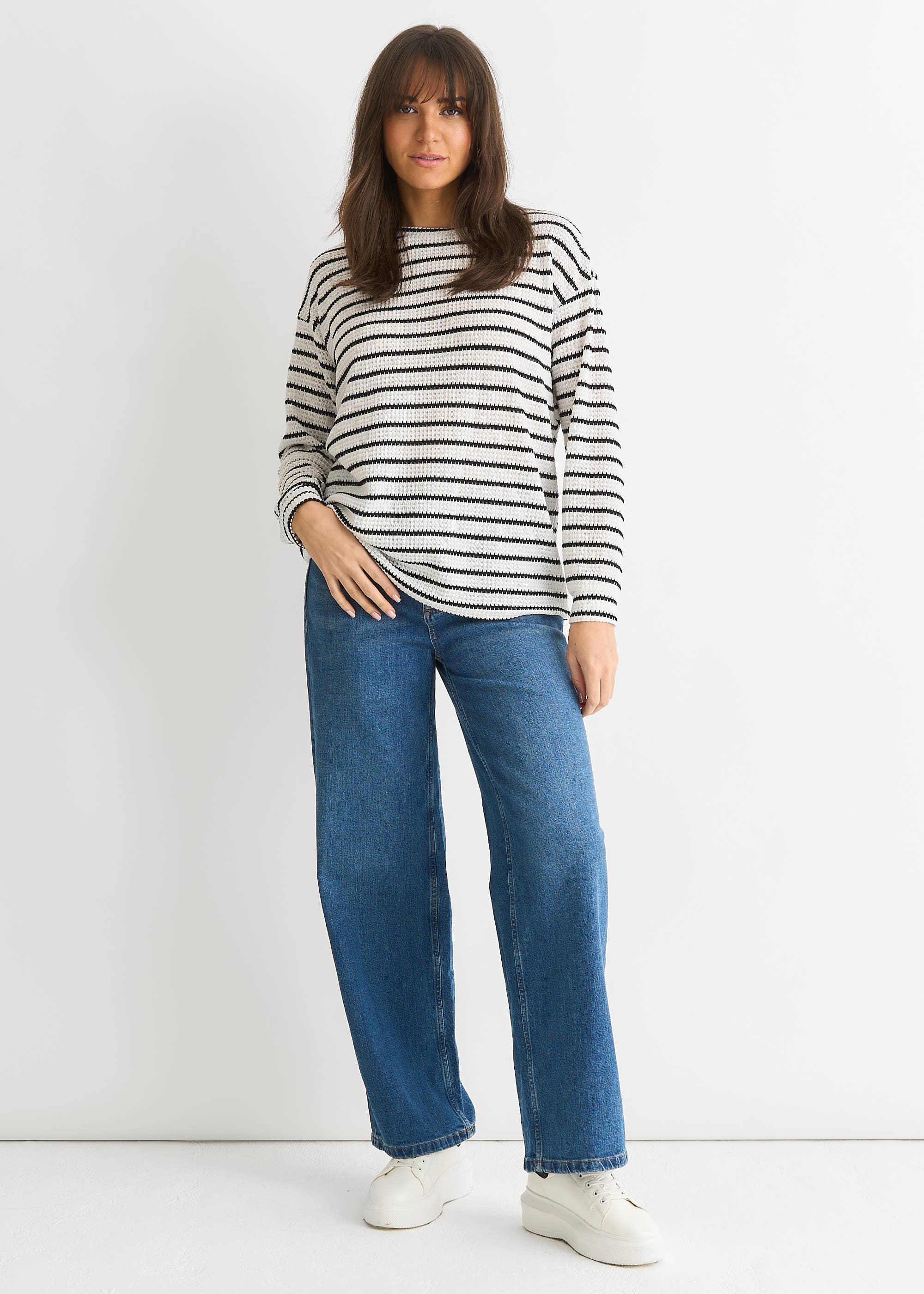 Mono Stripe Oversized Knit Jumper