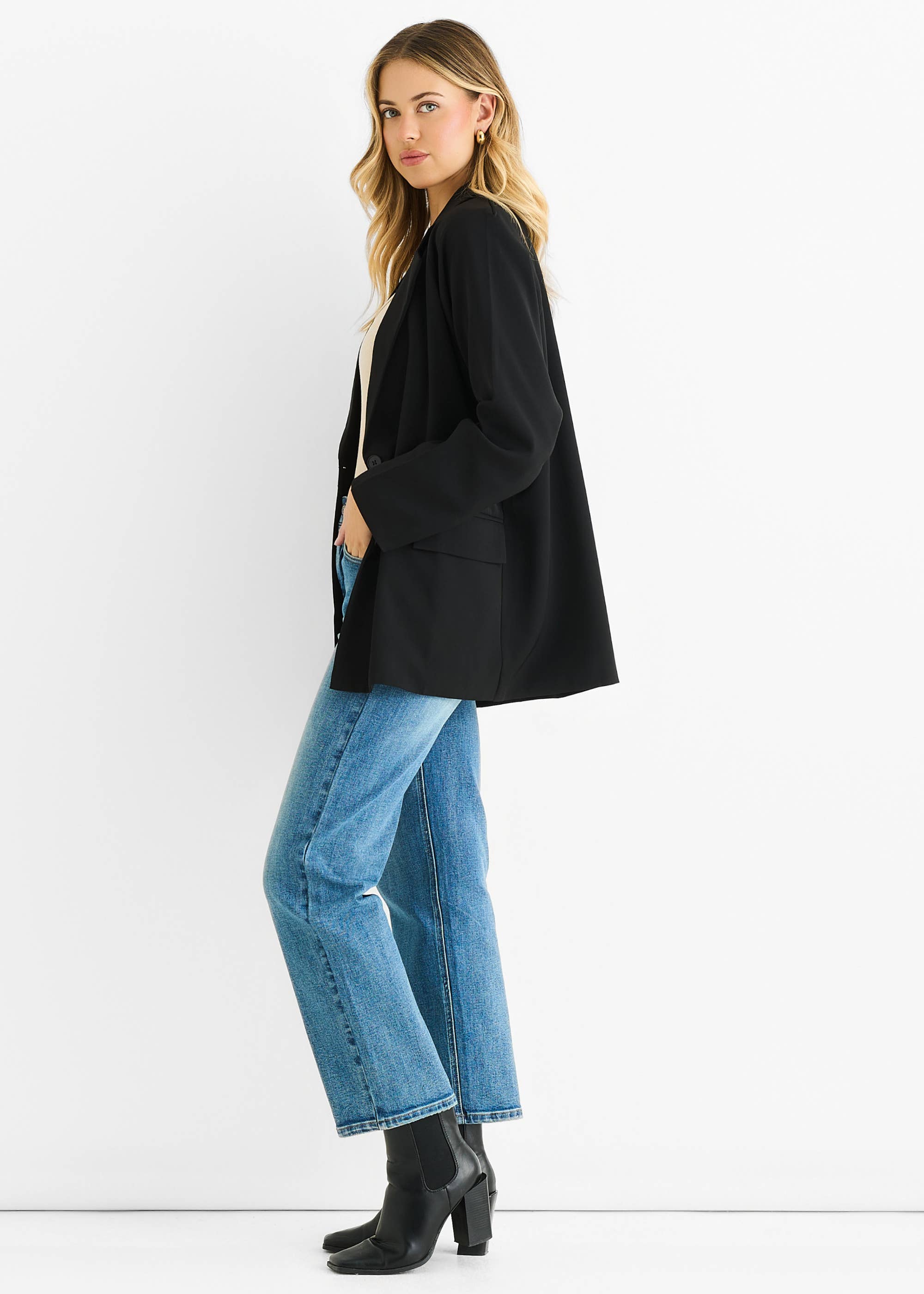 Black Tailoring Oversized Draped Blazer