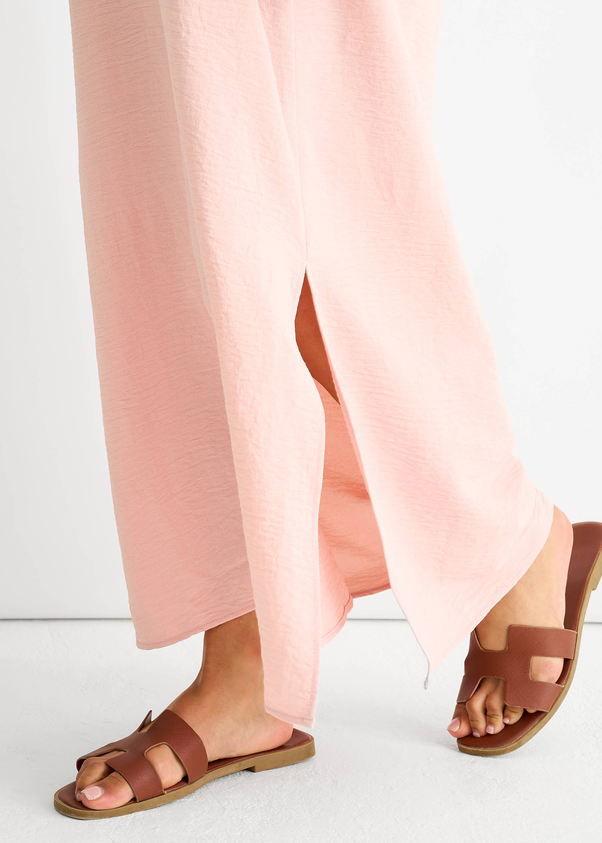 Blush Strappy Cross Back Airflow Oversized Dress