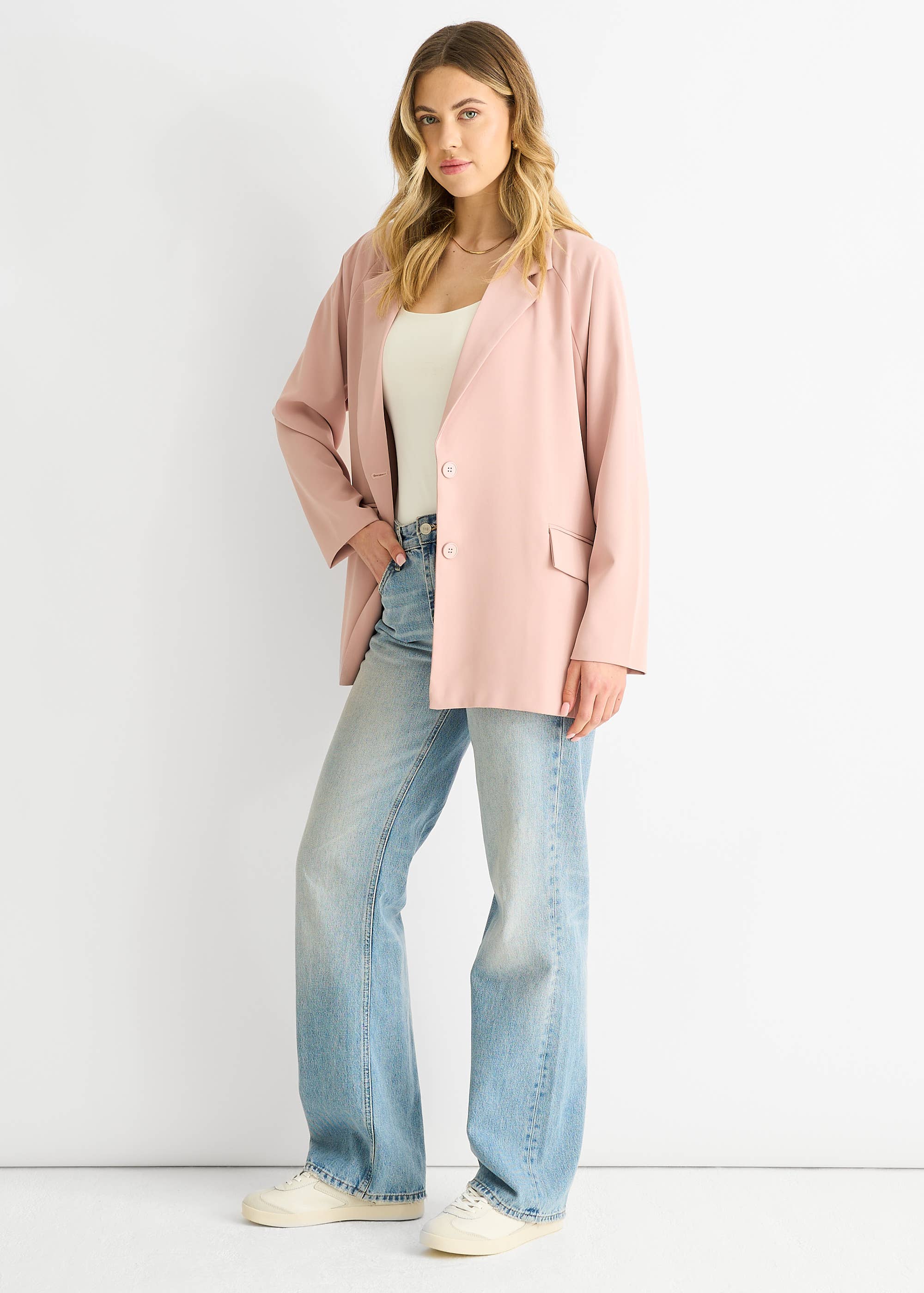 Blush Oversized Tailored Blazer