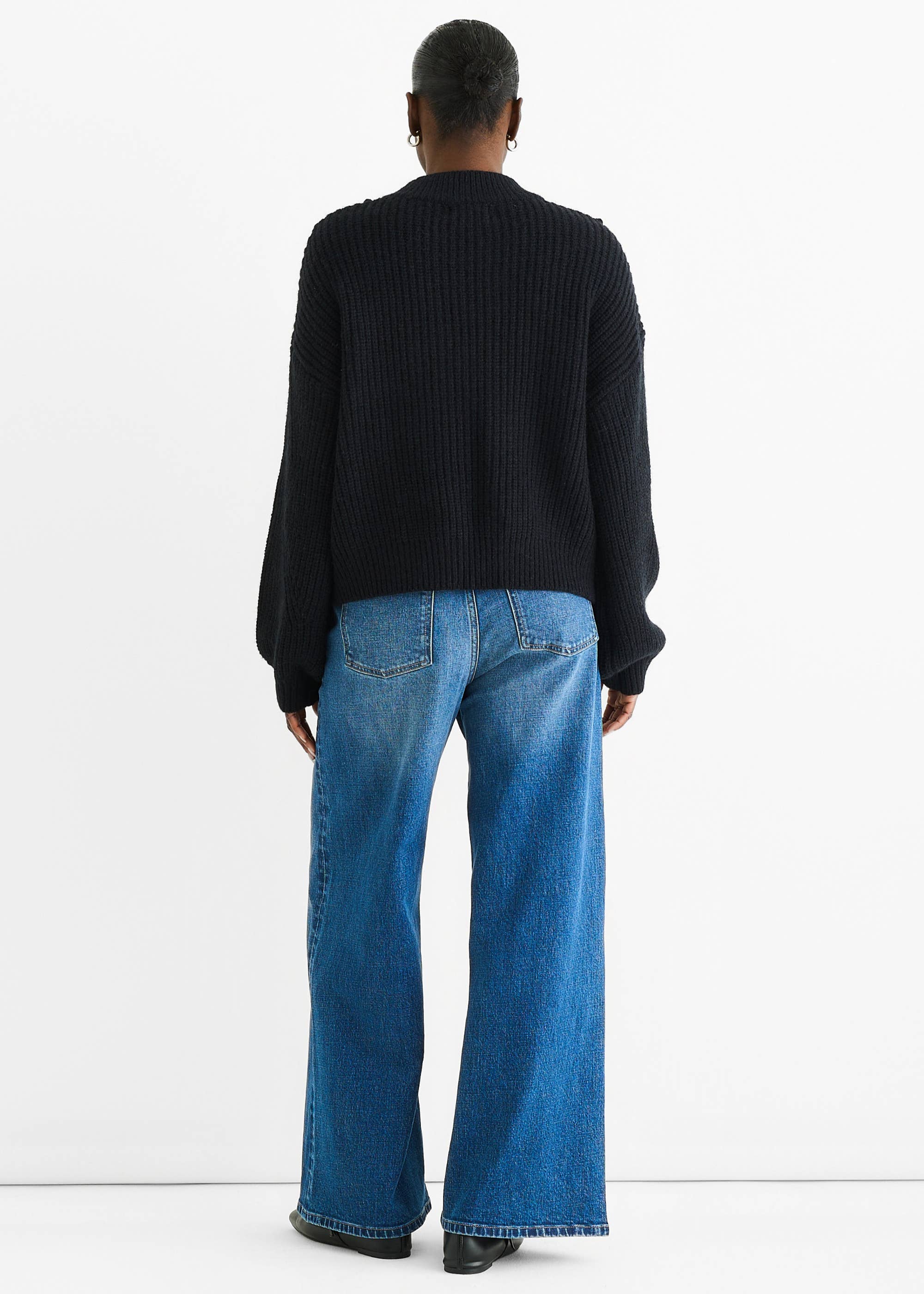 Black Chunky Knit Oversized Jumper