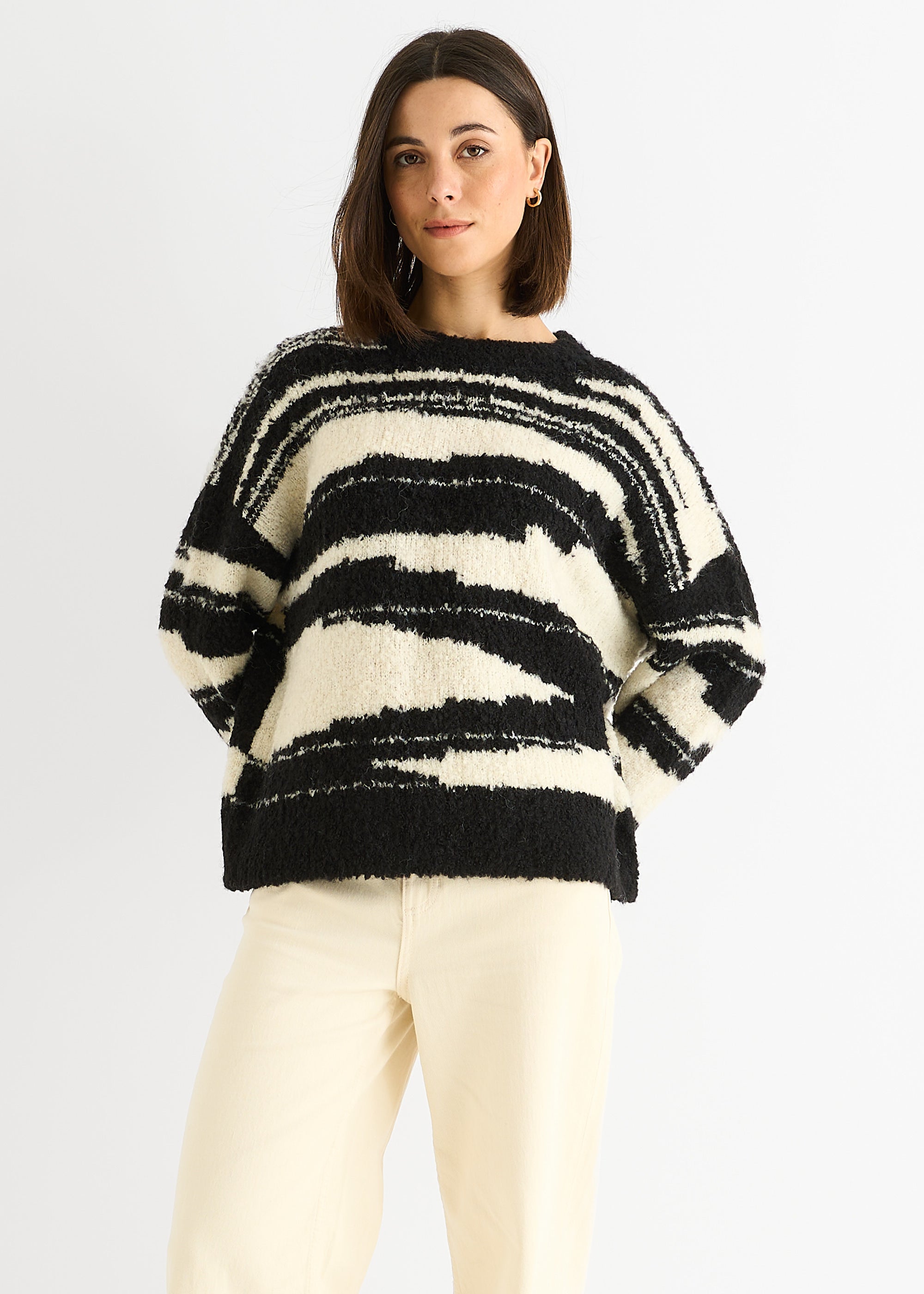 Mono Abstract Oversized Recycle Mix Knit Jumper