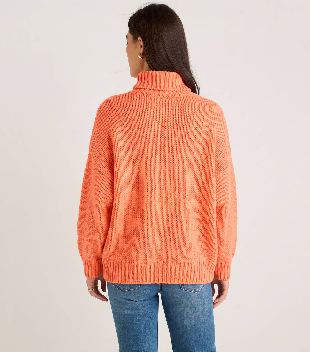 Orange Floral Crochet Chunky Knit Oversized Jumper