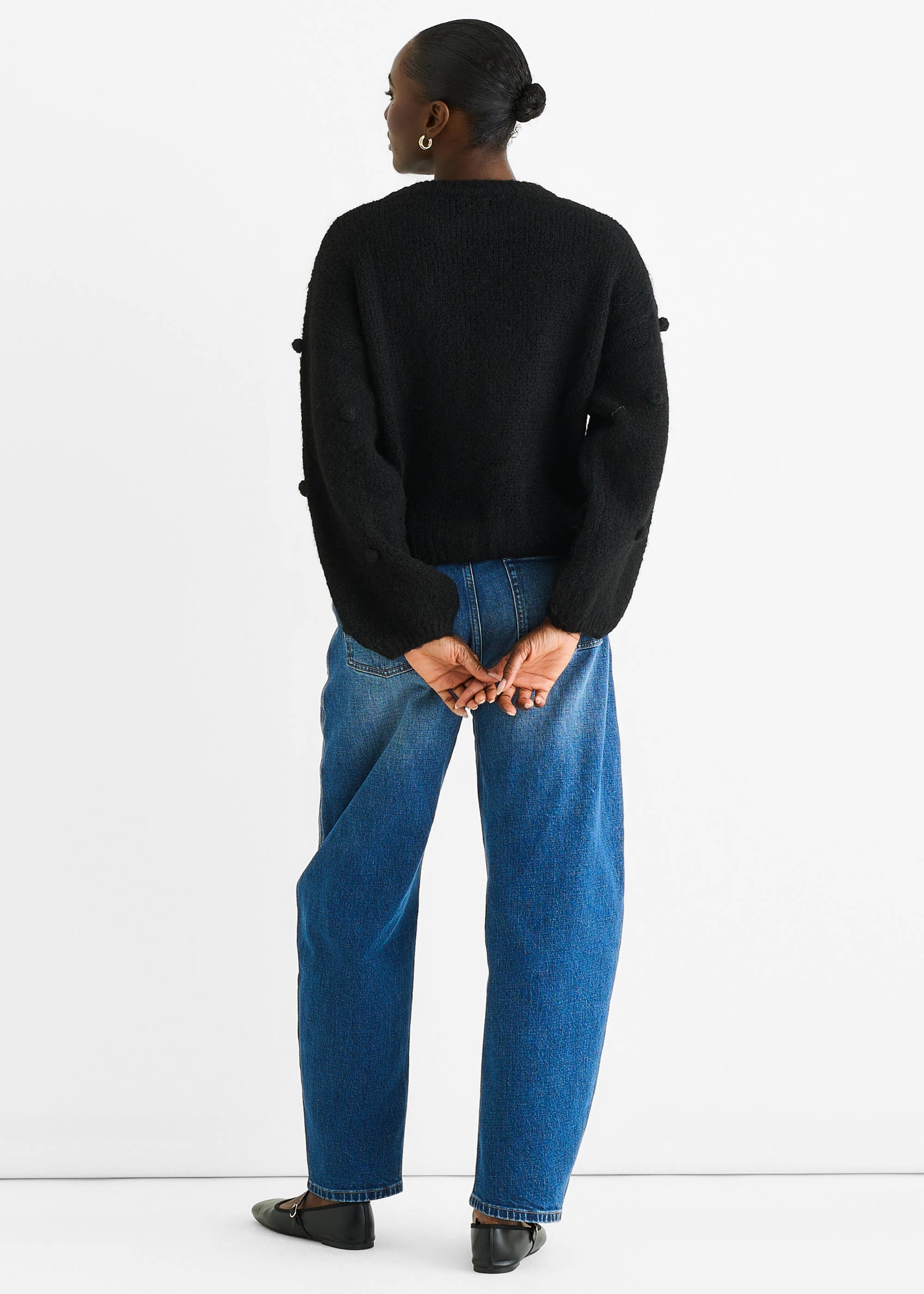 Black Wool Mix Oversized Knit Jumper