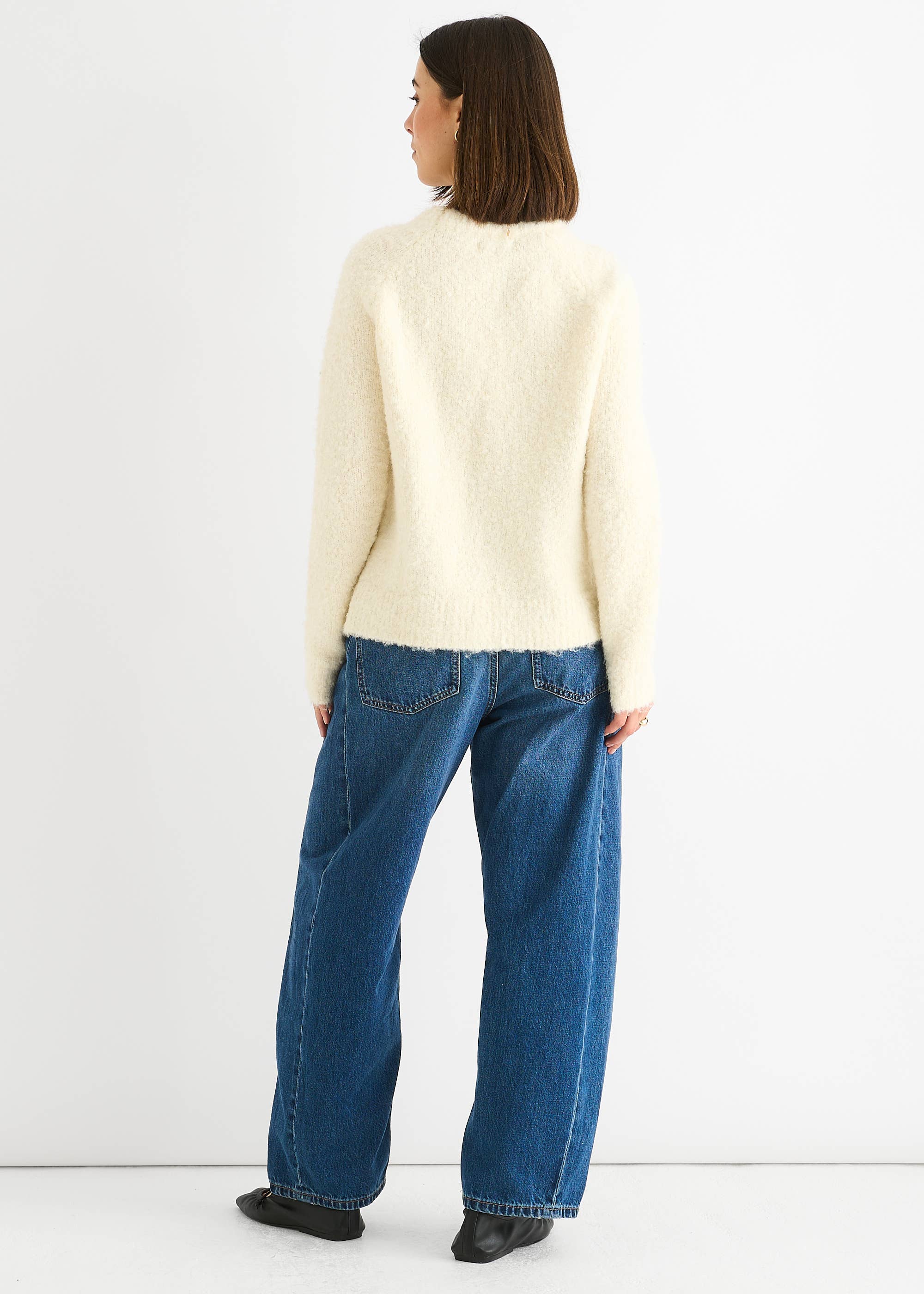 Beige Gini Logo Cozy Knit Jumper