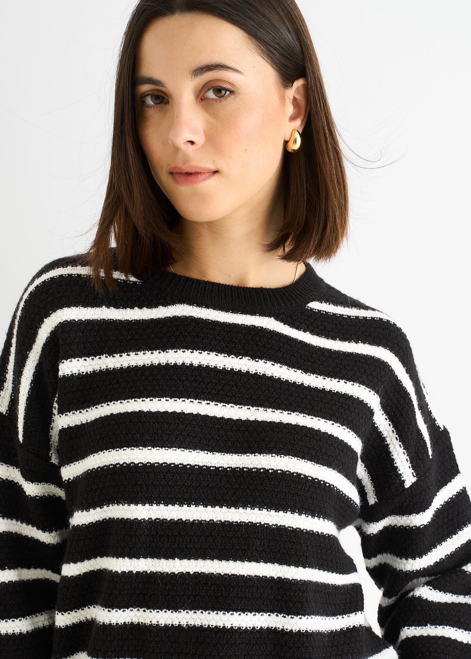 Stripe Chunky Knit Oversized Jumper