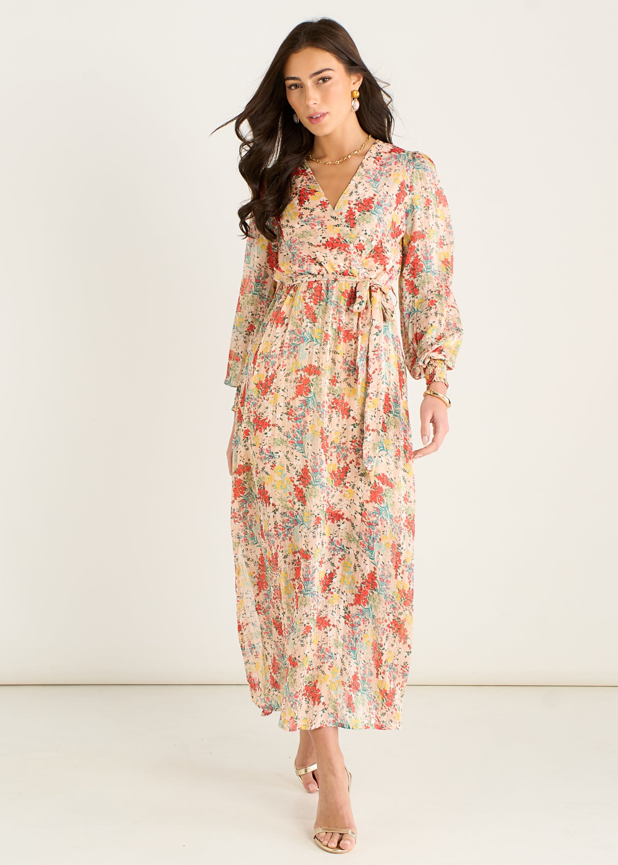 Jacquard Chiffon Midi Dress