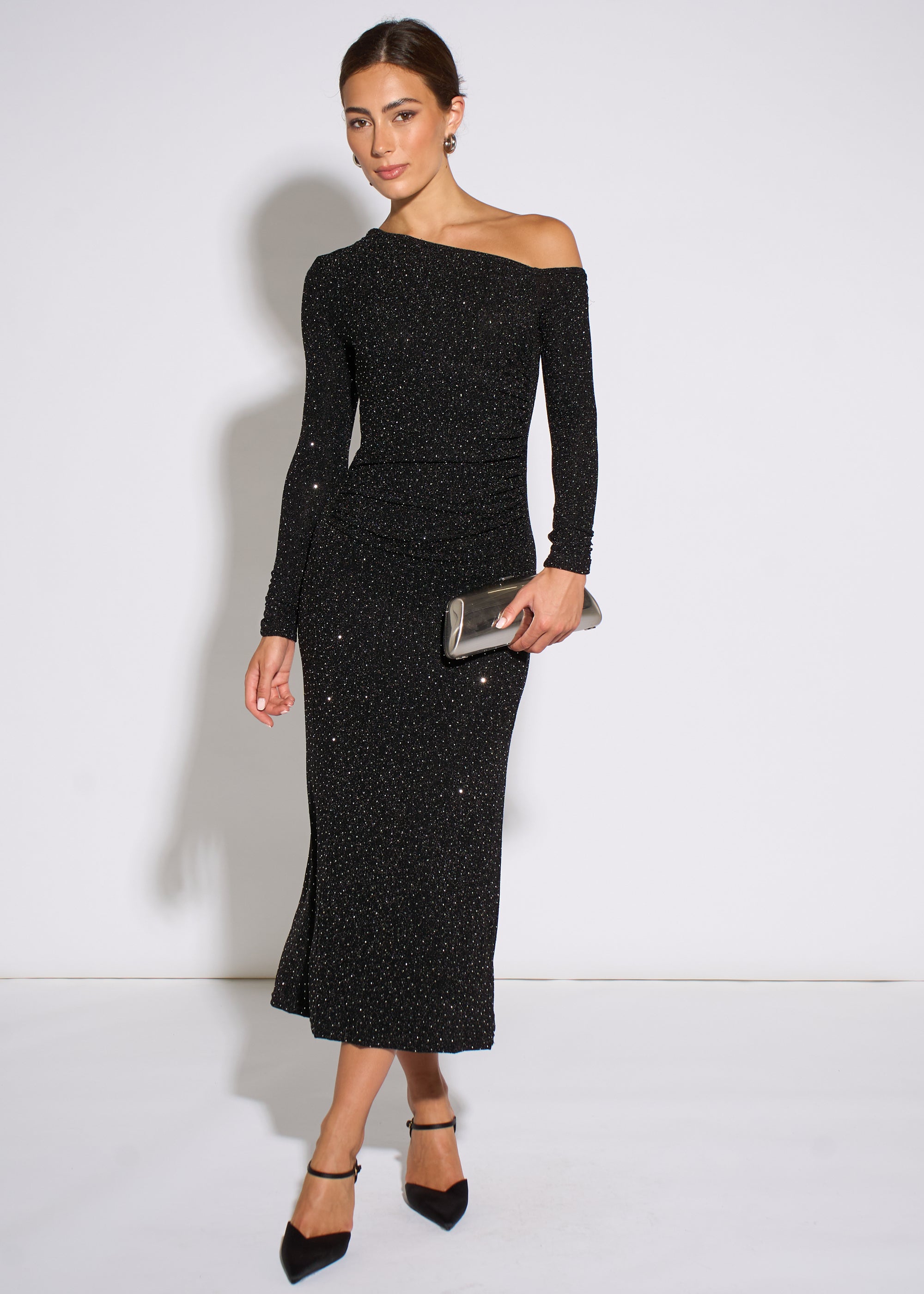Hot Fix Studded Jersey Midi Dress