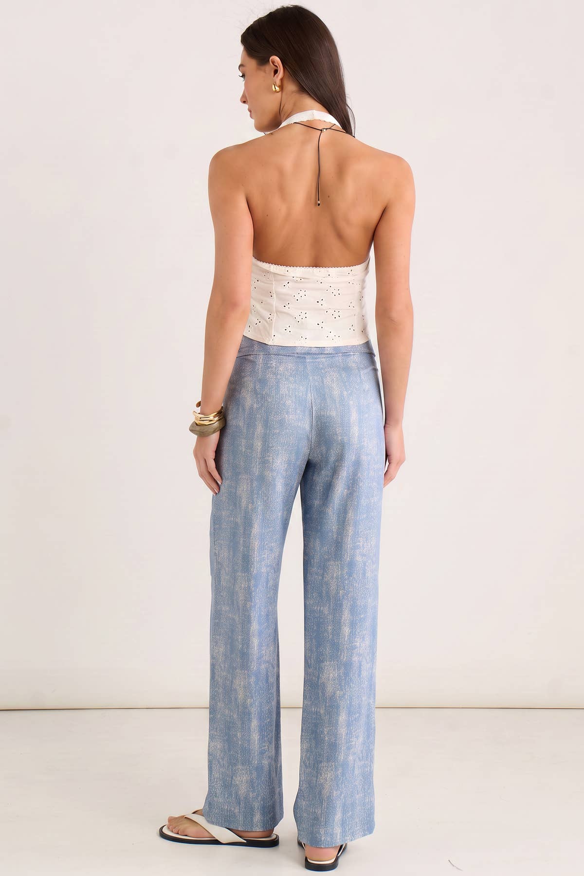 Blue Buckle Detail Trouser– View 2 | Gini London