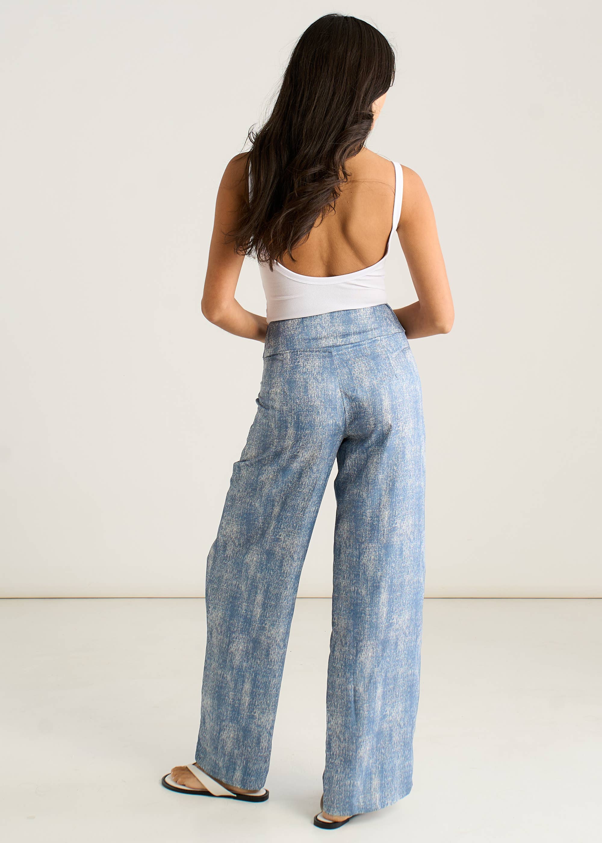 Blue Buckle Detail Trouser