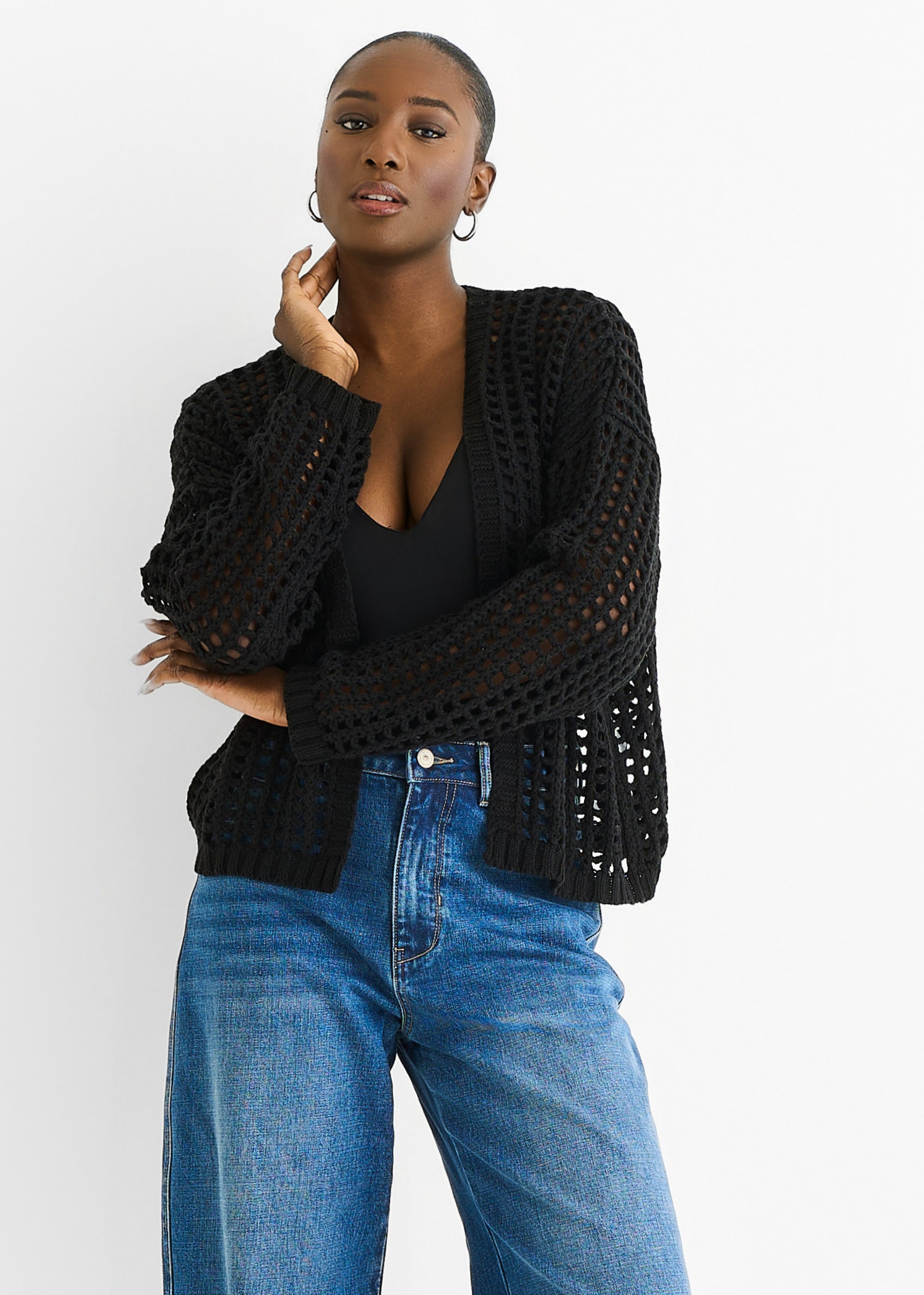 Open Knit Edge to Edge Cardigan