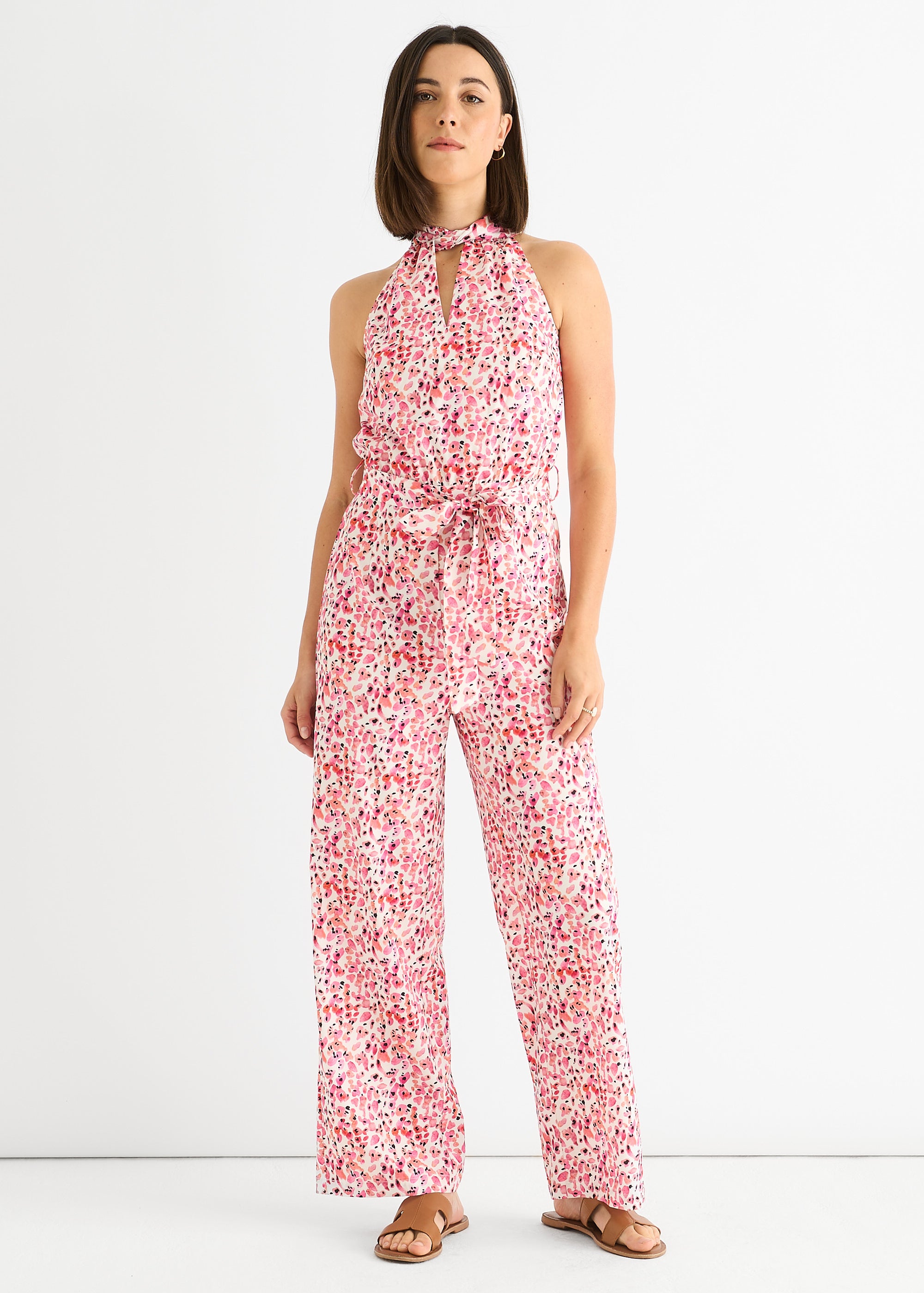 Floral Halter Neck Jumpsuit