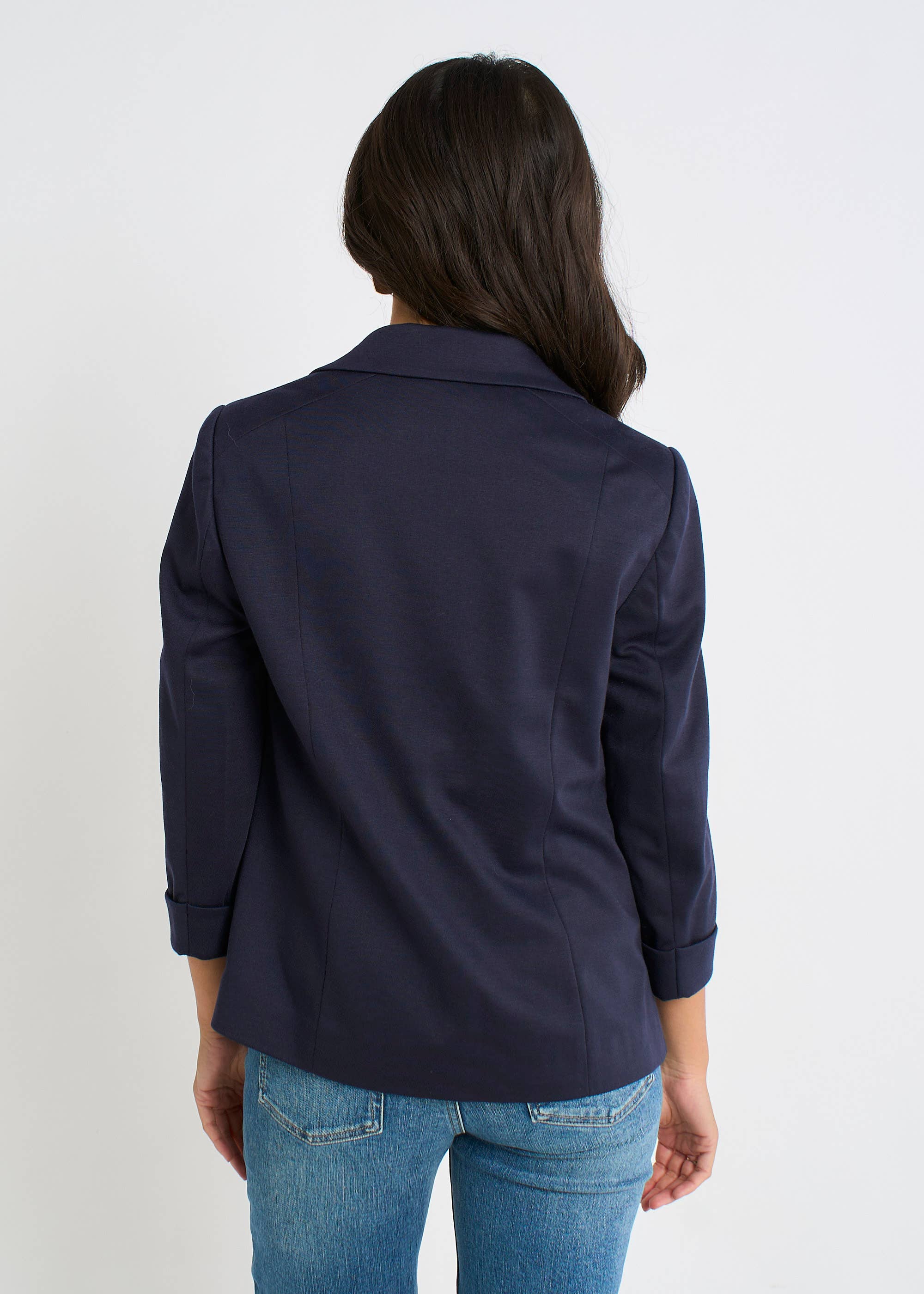 Navy Ponte Edge to Edge Jacket