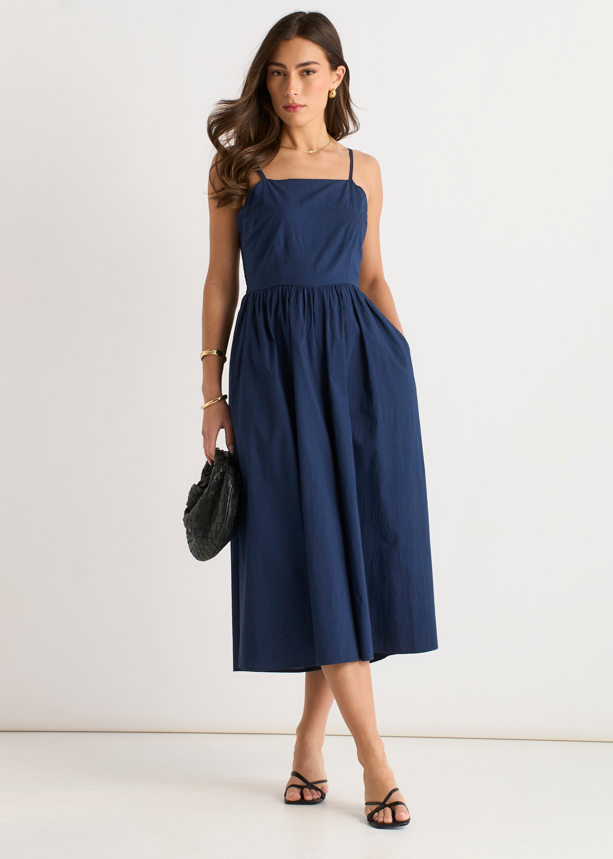 Navy Wide Leg Strappy Jumpsuit