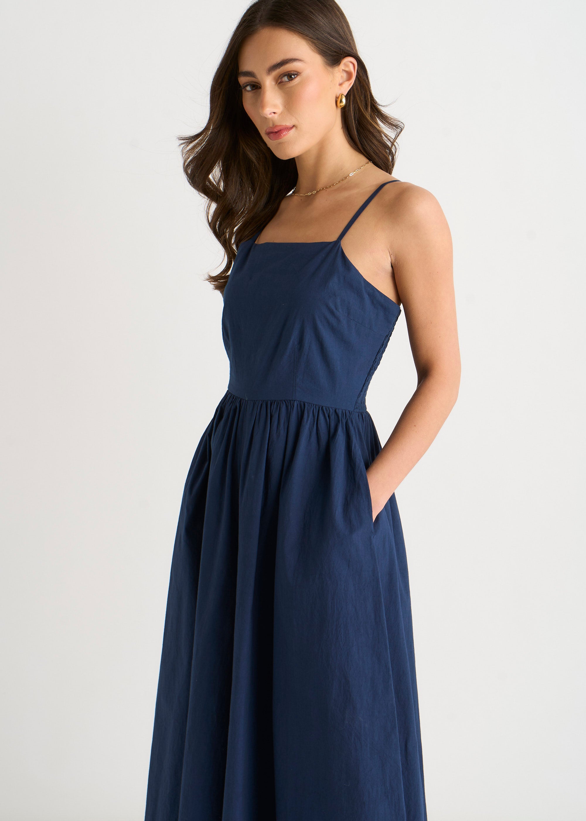 Navy Wide Leg Strappy Jumpsuit
