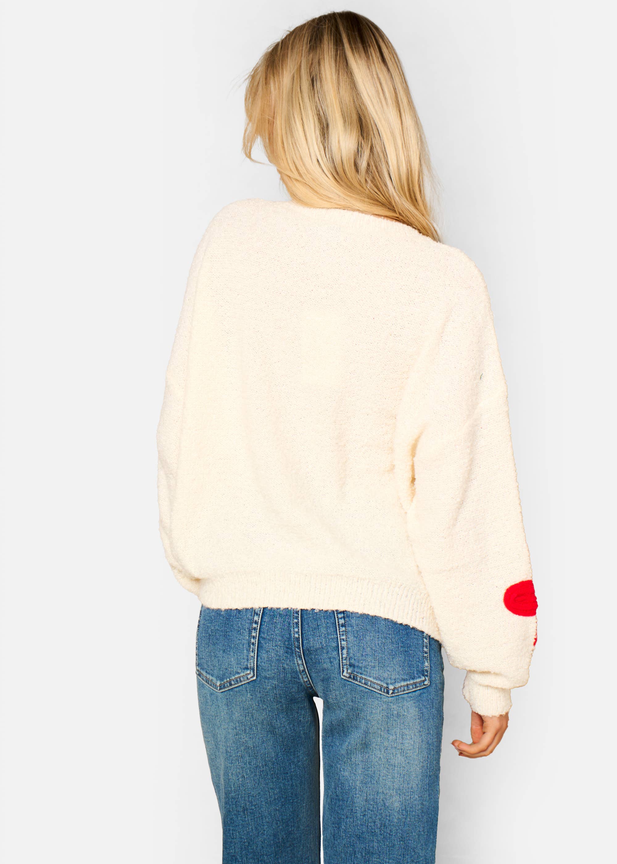 Cream 3D Flower Crochet Knitted Jumper