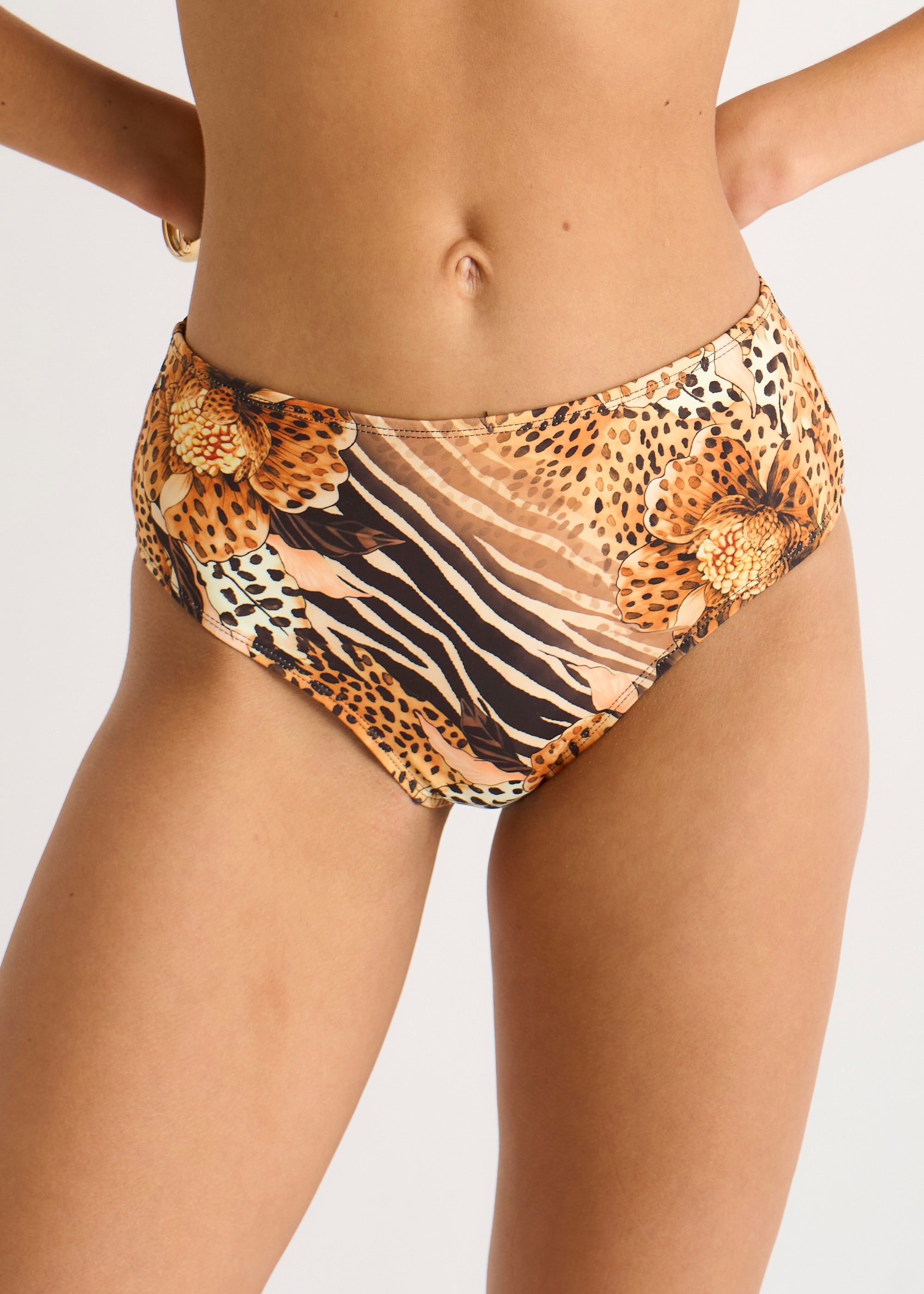 Animal Floral Print Bikini Bottom