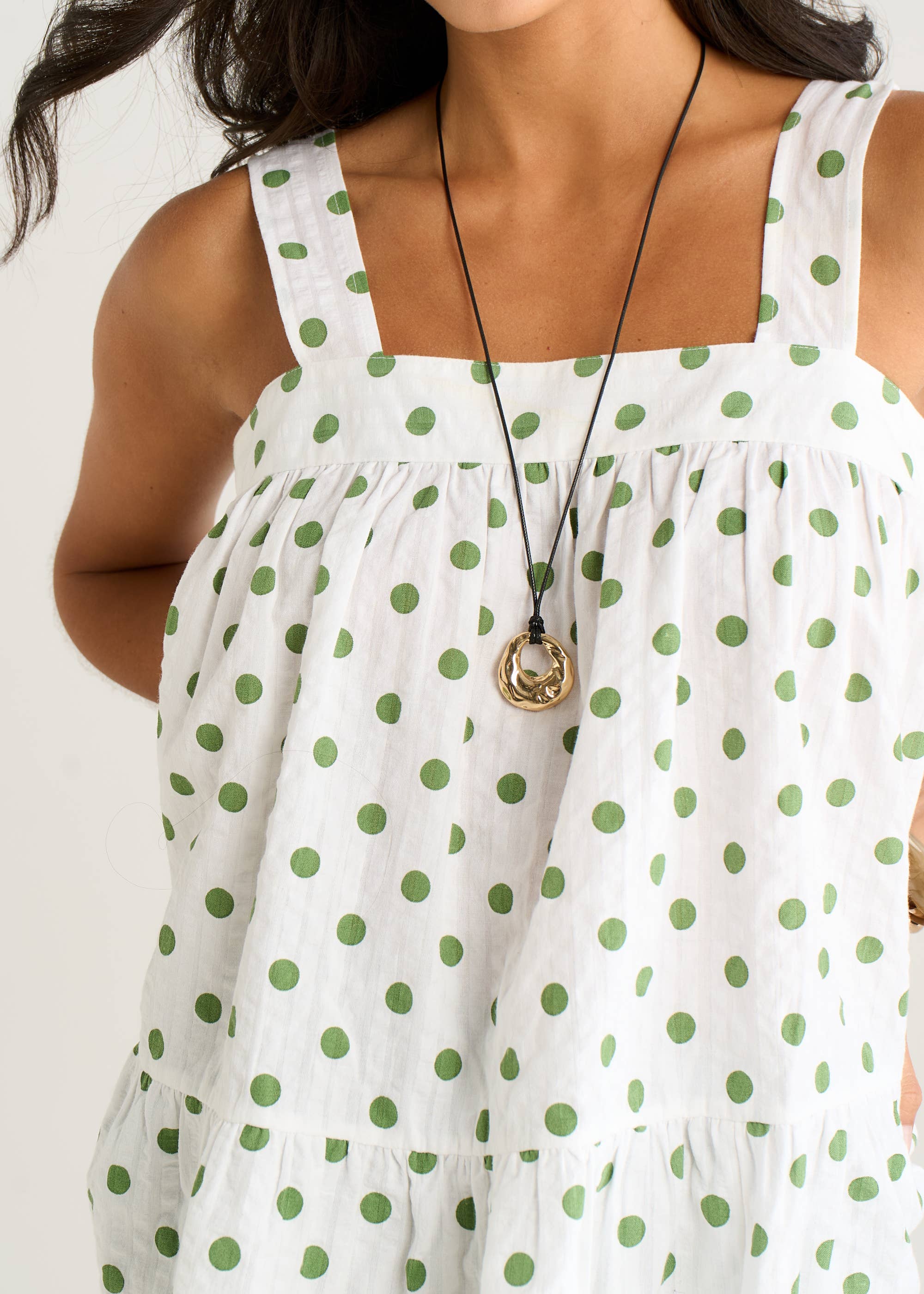 Green Spot Cami Smock Top