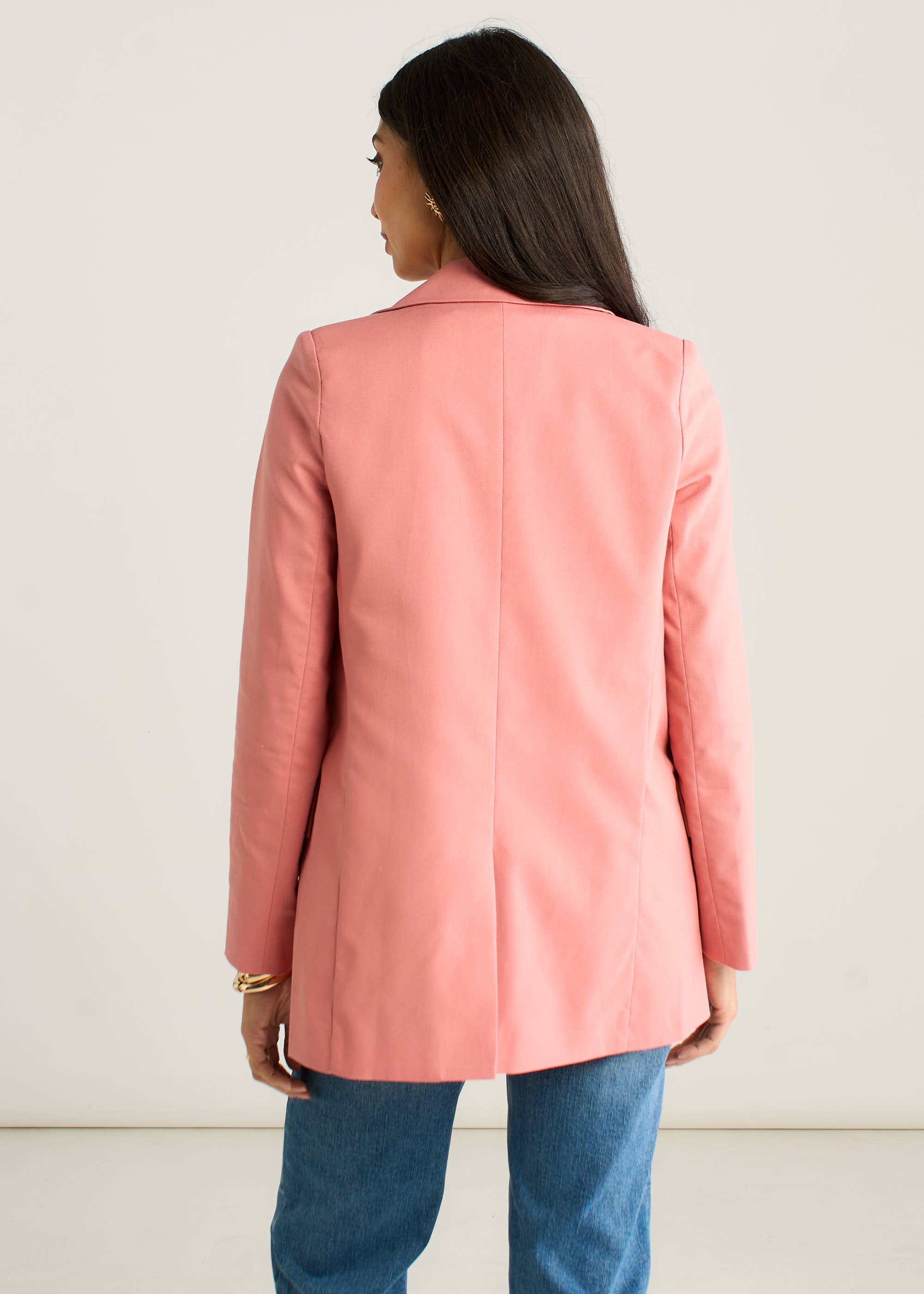 Coral Edge To Edge Linen Mix Jacket