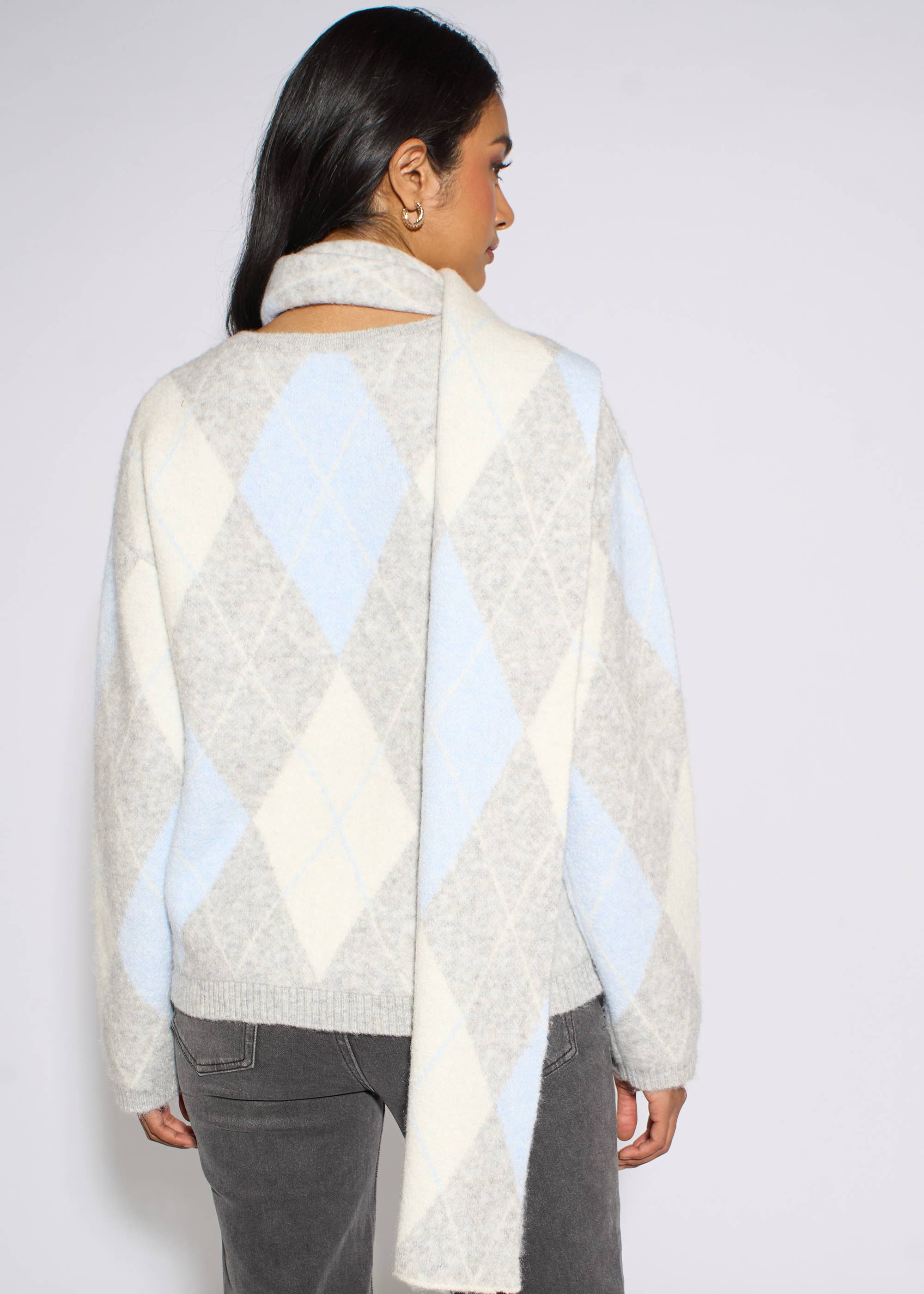 Multi Argyle Soft Knit Scarf Jumper