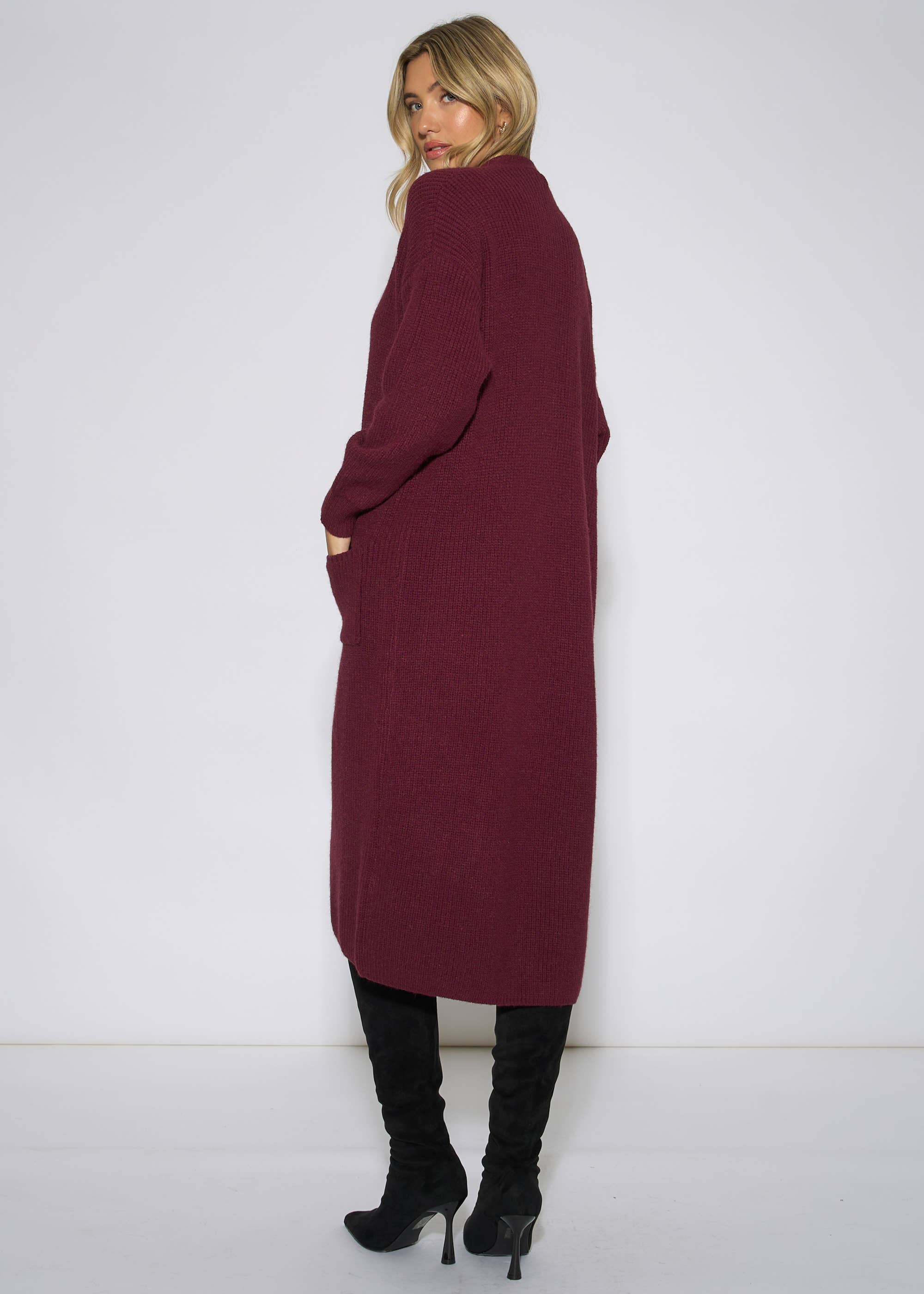 Mulberry Edge To Edge Longline Knit Cardigan