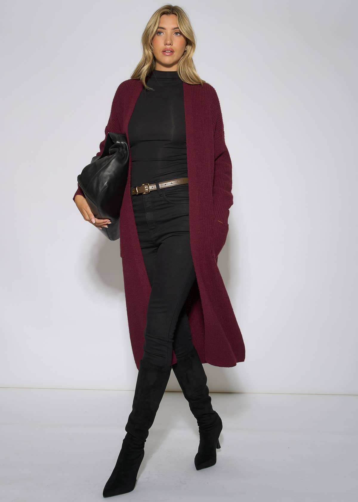 Mulberry Edge To Edge Longline Knit Cardigan