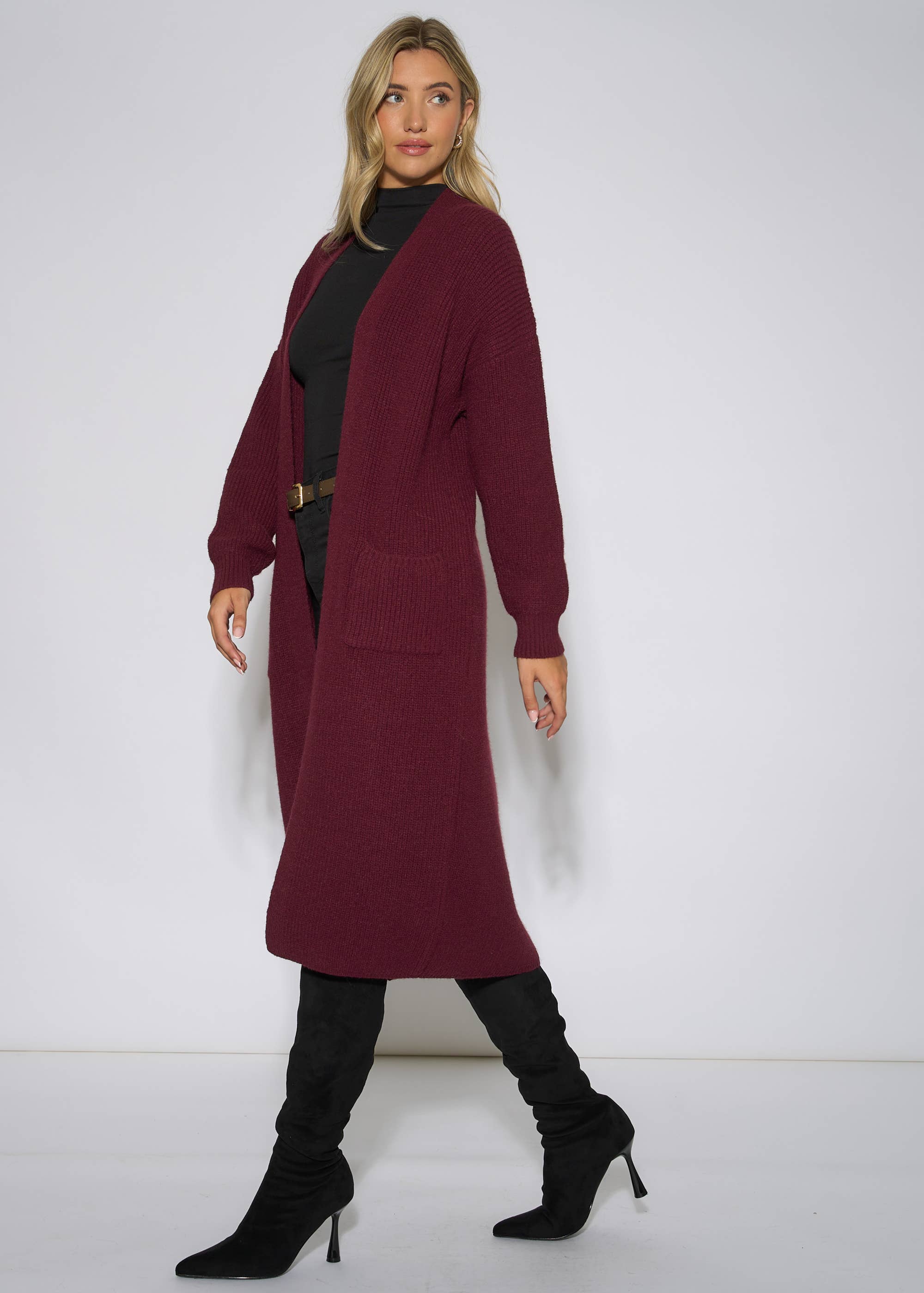 Mulberry Edge To Edge Longline Knit Cardigan