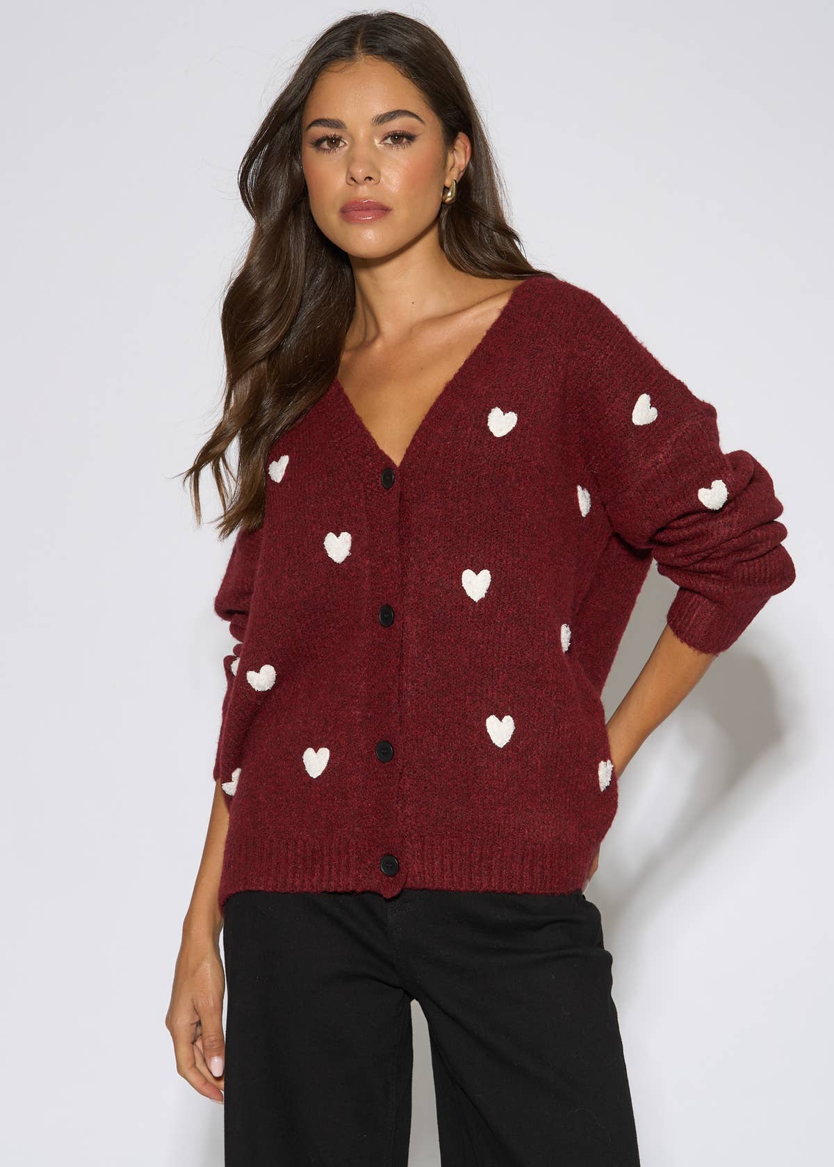 Mulberry Mini Heart Knit Cardigan